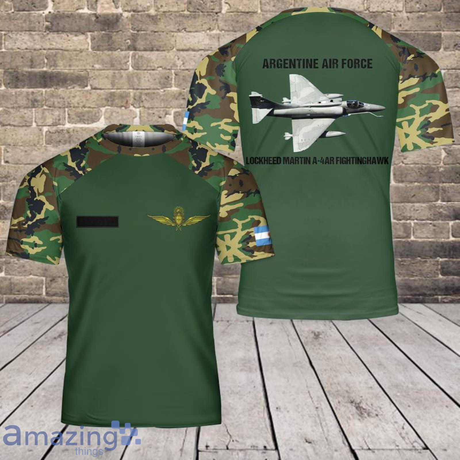 Custom Name Argentine Air Force Lockheed Martin A-4AR Fightinghawk 3D T-Shirt Product Photo 1 Custom Name Argentine Air Force Lockheed Martin A-4AR Fightinghawk 3D T-Shirt Product Photo 1