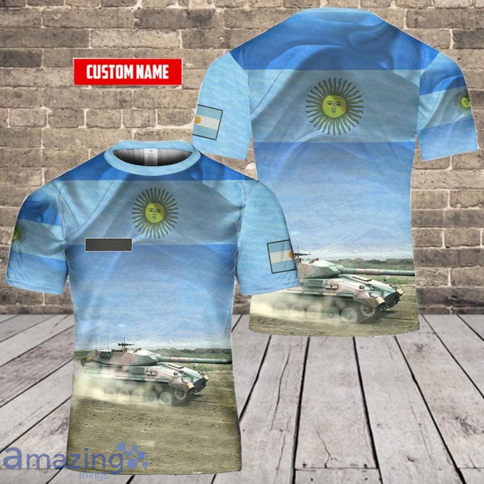 Custom Name Argentine Army Tanque Argentino Mediano (TAM) Medium Tank 3D T-Shirt For Fans Product Photo 1 Custom Name Argentine Army Tanque Argentino Mediano (TAM) Medium Tank 3D T-Shirt For Fans Product Photo 1