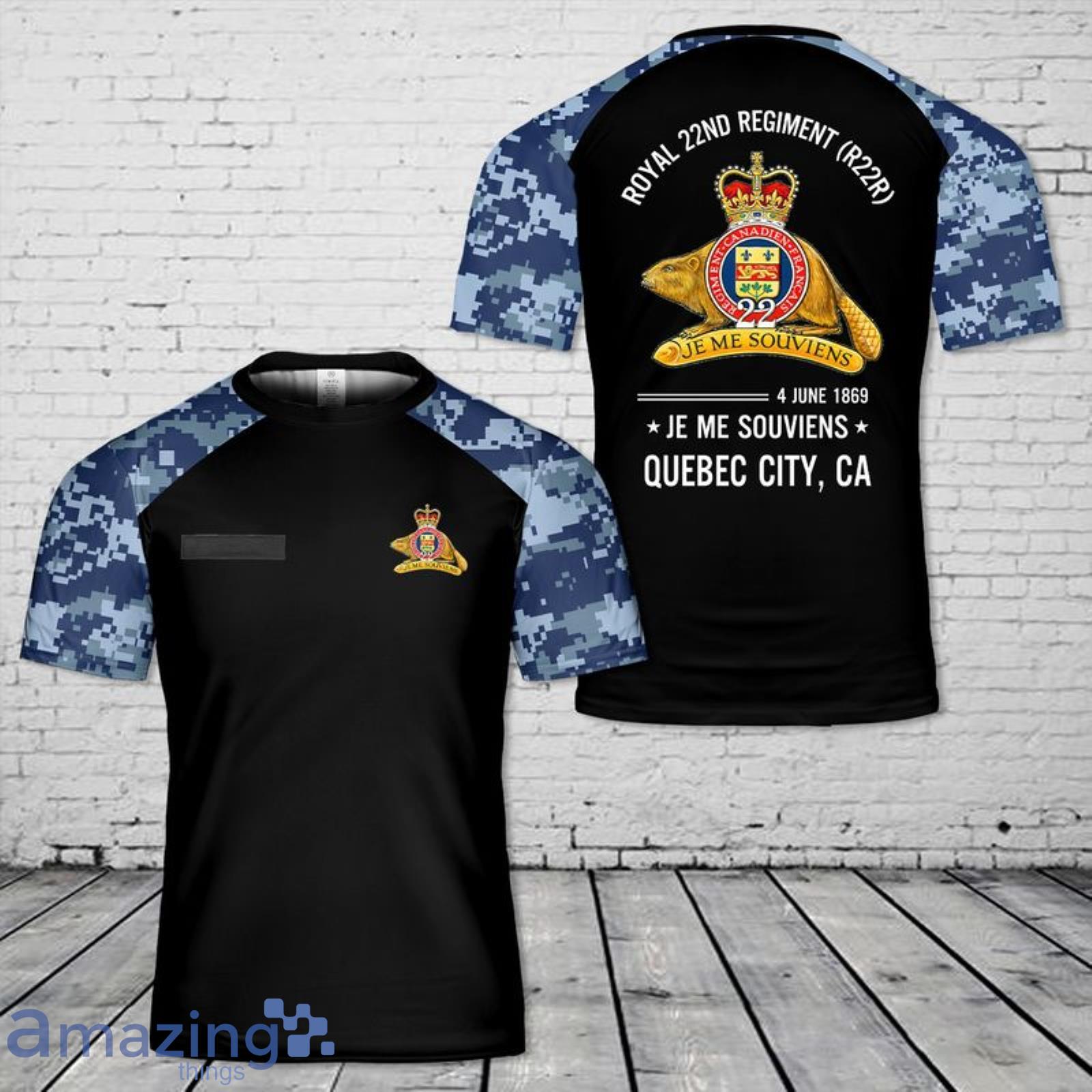 Custom Name Canadian Army Royal Canadian Infantry Corps Royal 22nd Regiment (R22R) 3D T-Shirt Product Photo 1