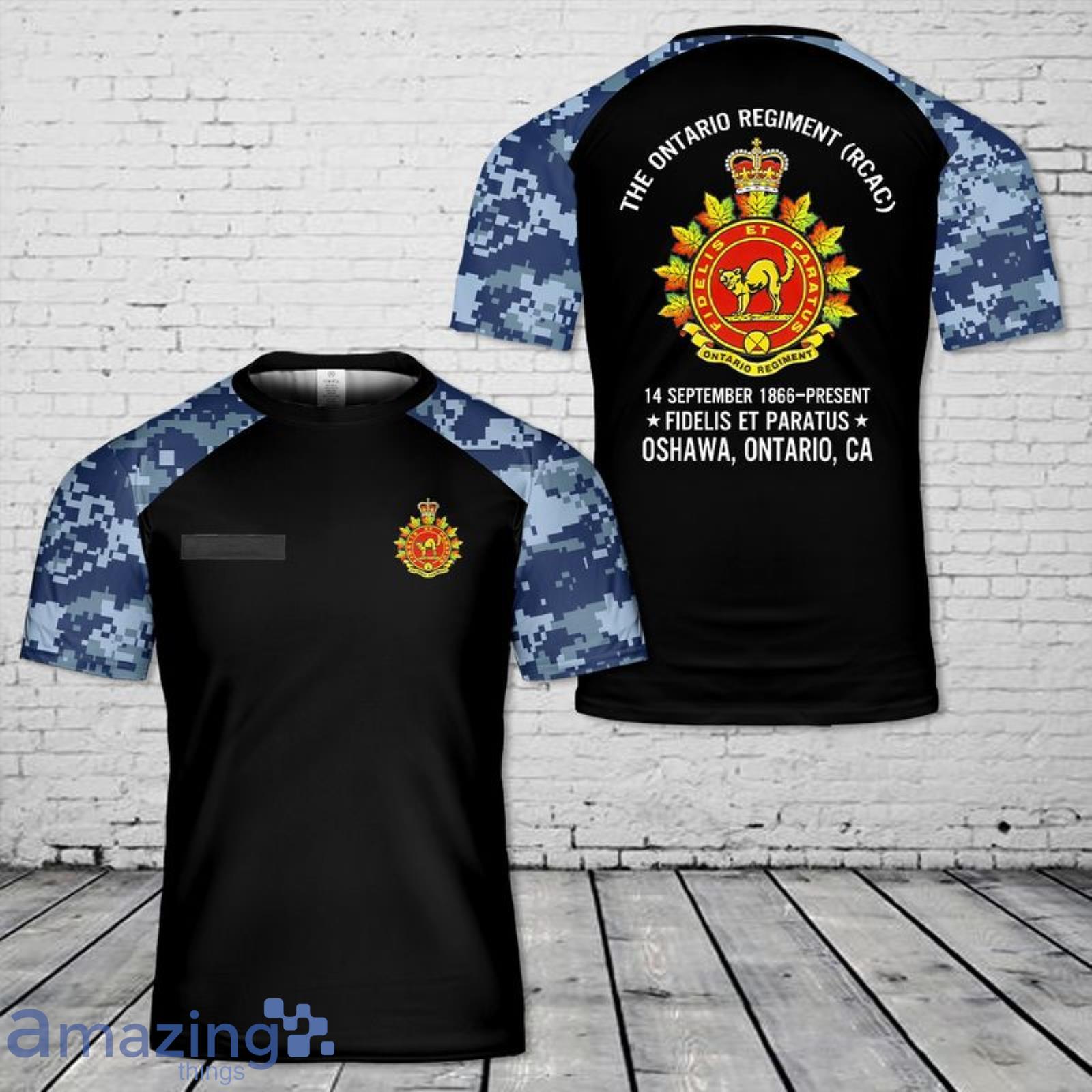 Custom Name Canadian Army The Ontario Regiment (RCAC) 3D T-Shirt Product Photo 1