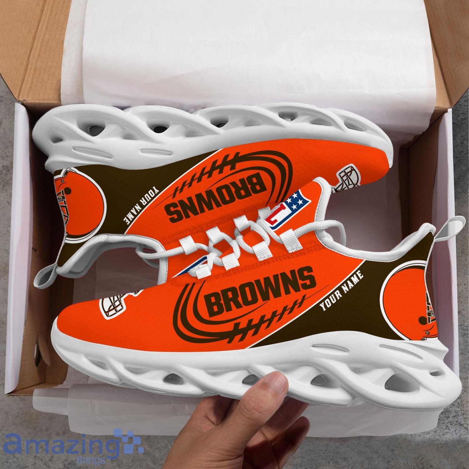 Cleveland Browns Personalized Name NFL Max Soul Shoes Men And