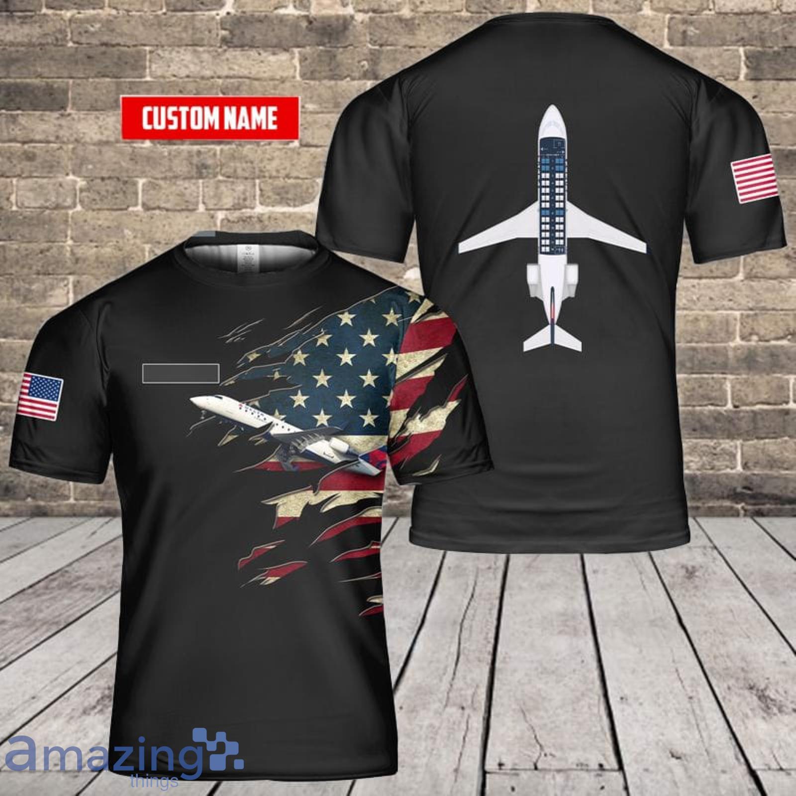 Custom Name Endeavor Air Bombardier CRJ-200 3D T-Shirt  For Fans Product Photo 1