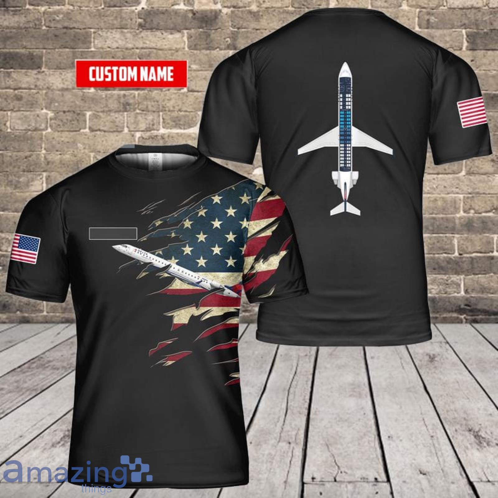 Custom Name Endeavor Air Bombardier CRJ-900 3D T-Shirt  For Fans Product Photo 1