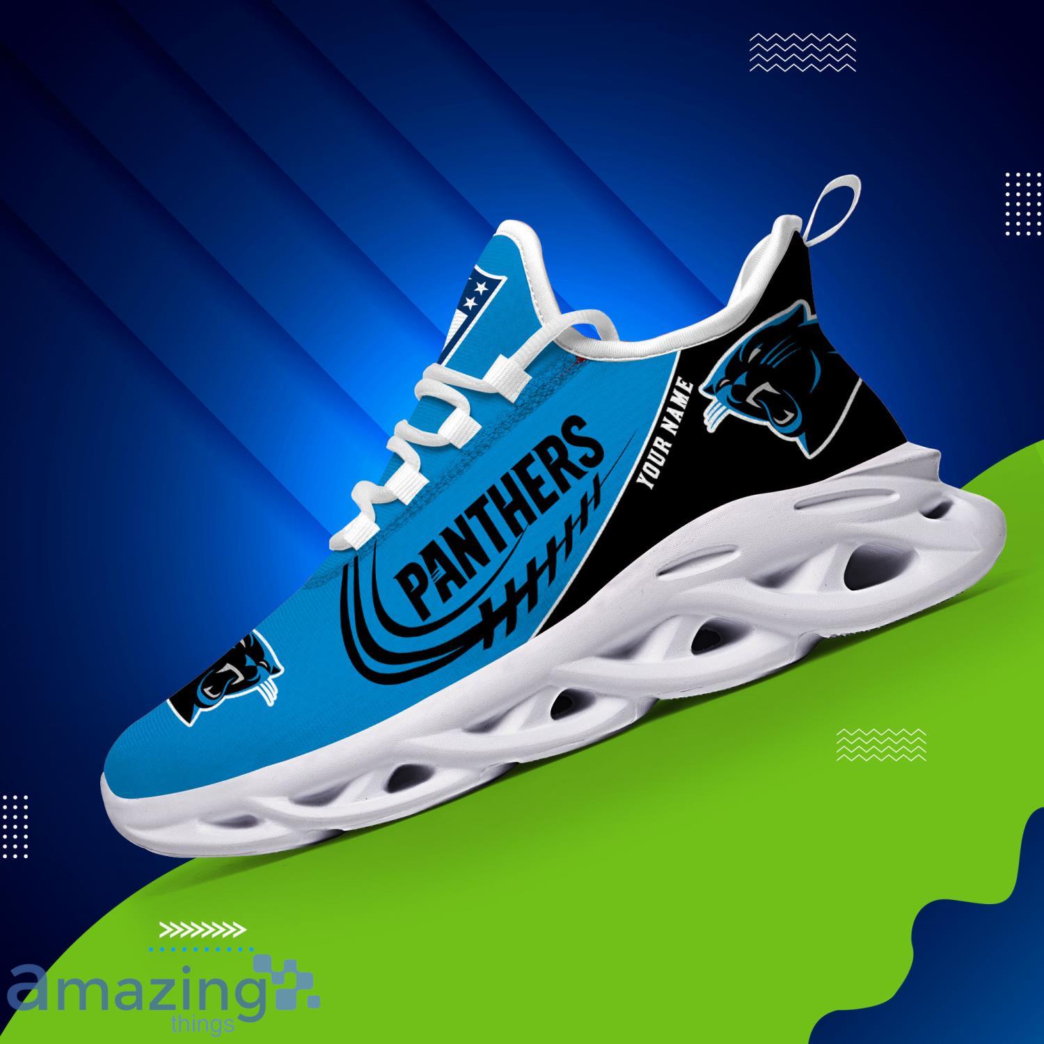 Custom Name For Fans Carolina Panthers Max Soul Shoes Running Sneakers image Custom Name For Fans Carolina Panthers Max Soul Shoes Running Sneakers Product Photo 2