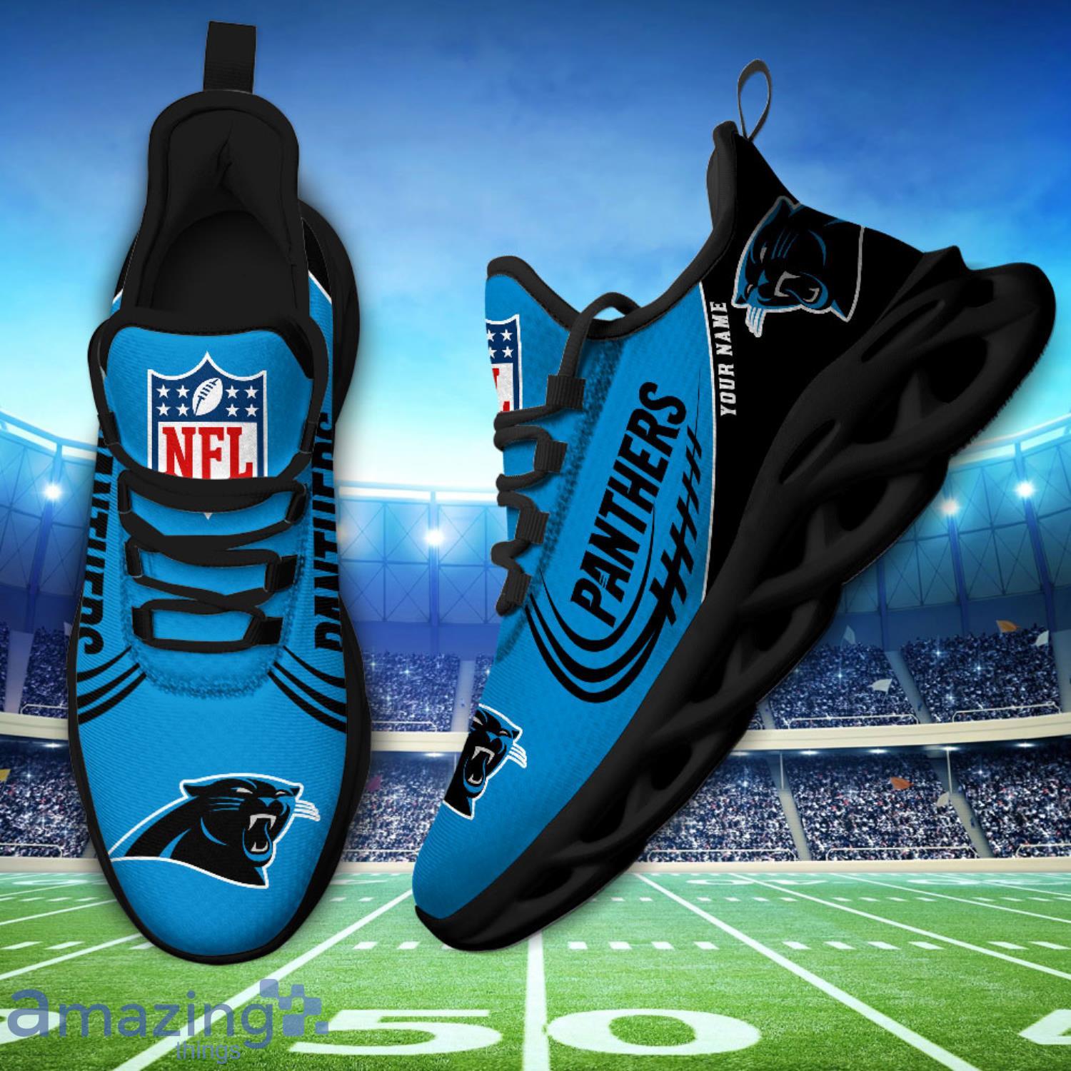 Custom Name For Fans Carolina Panthers Max Soul Shoes Running Sneakers image Custom Name For Fans Carolina Panthers Max Soul Shoes Running Sneakers Product Photo 3