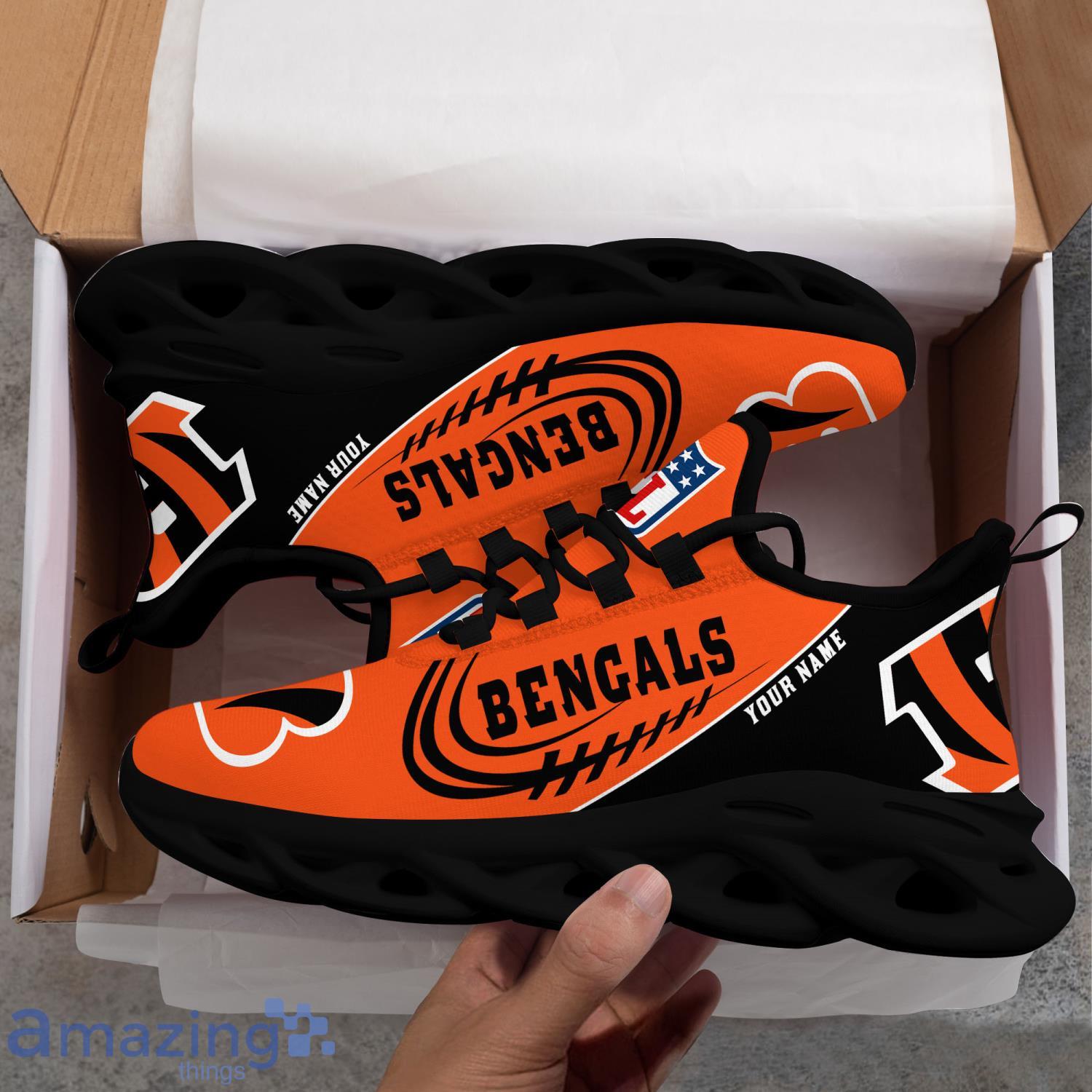 Custom Name For Fans Cincinnati Bengals Max Soul Shoes Running Sneakers image Custom Name For Fans Cincinnati Bengals Max Soul Shoes Running Sneakers Product Photo 5