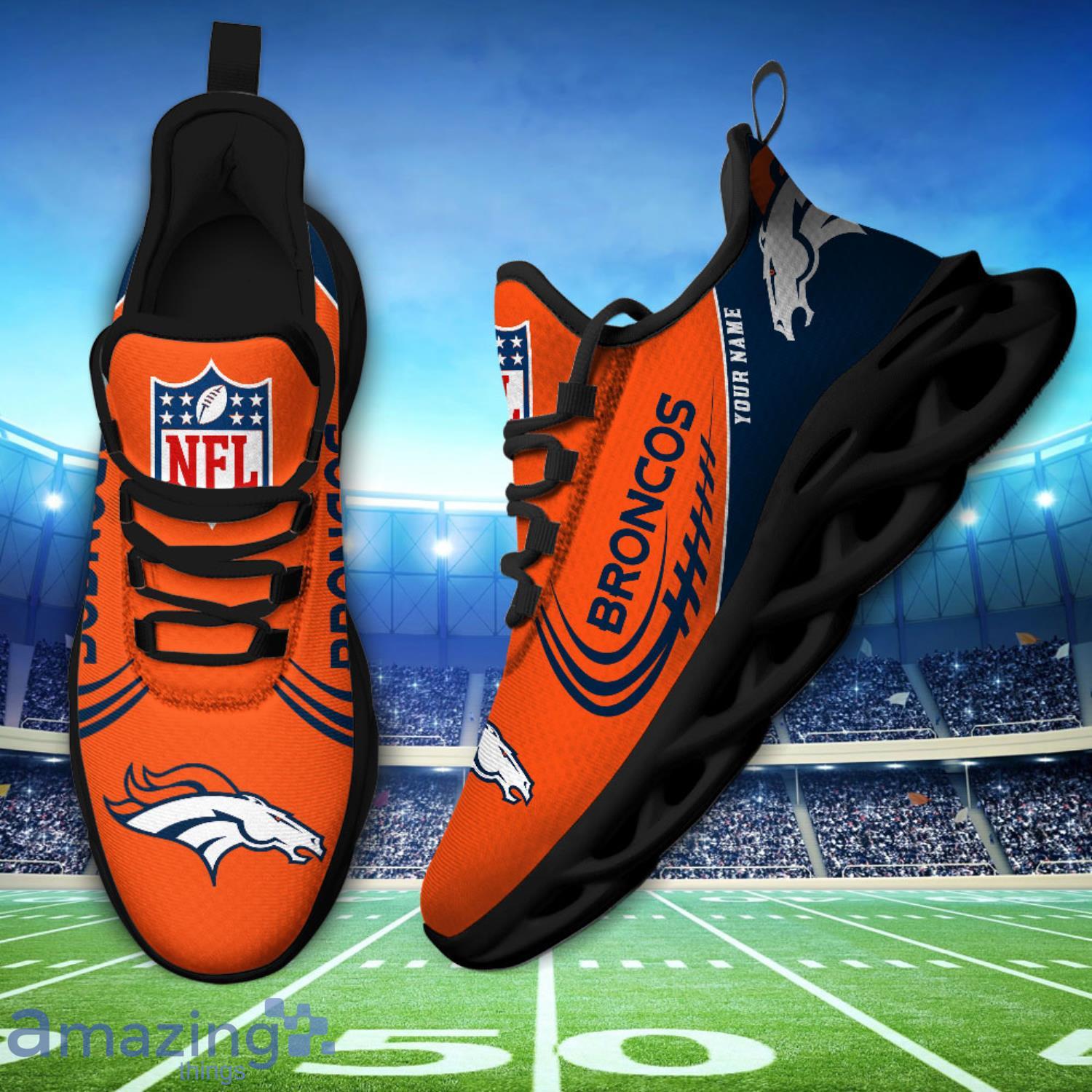 Denver Broncos Personalized Name For Fans Max Soul Shoes Men And Women  Running Sneakers