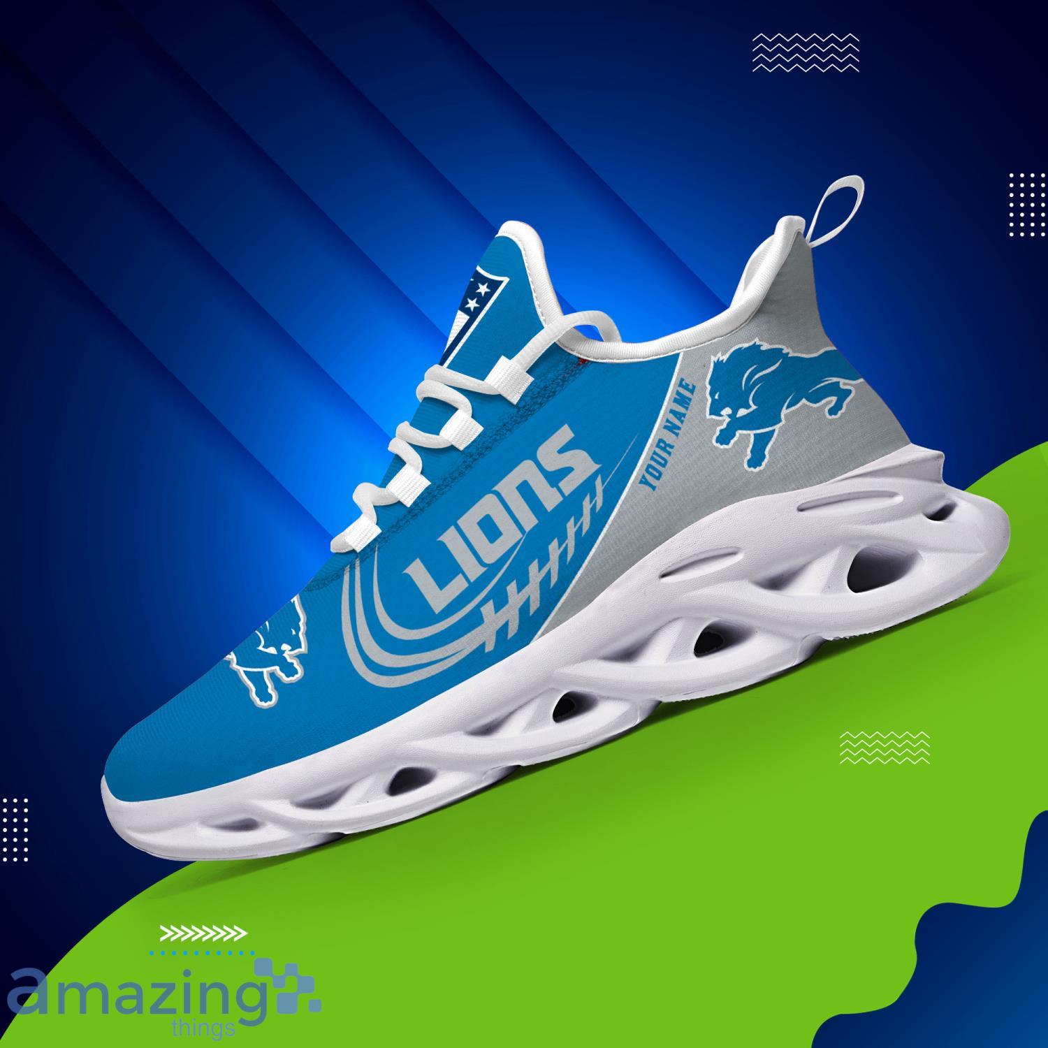 Custom Name For Fans Detroit Lions Max Soul Shoes Running Sneakers image Custom Name For Fans Detroit Lions Max Soul Shoes Running Sneakers Product Photo 2