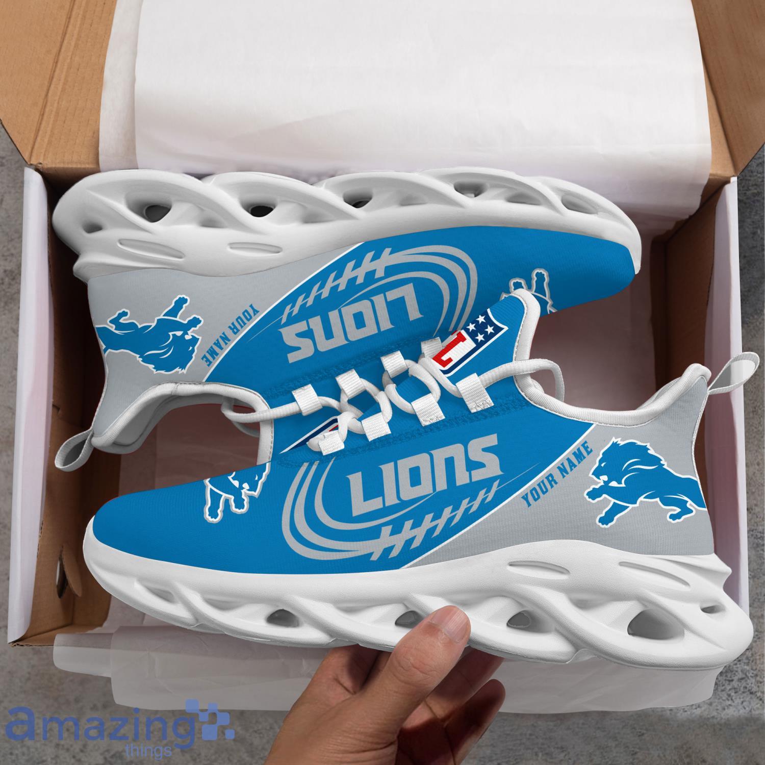 Custom Name For Fans Detroit Lions Max Soul Shoes Running Sneakers image Custom Name For Fans Detroit Lions Max Soul Shoes Running Sneakers Product Photo 6
