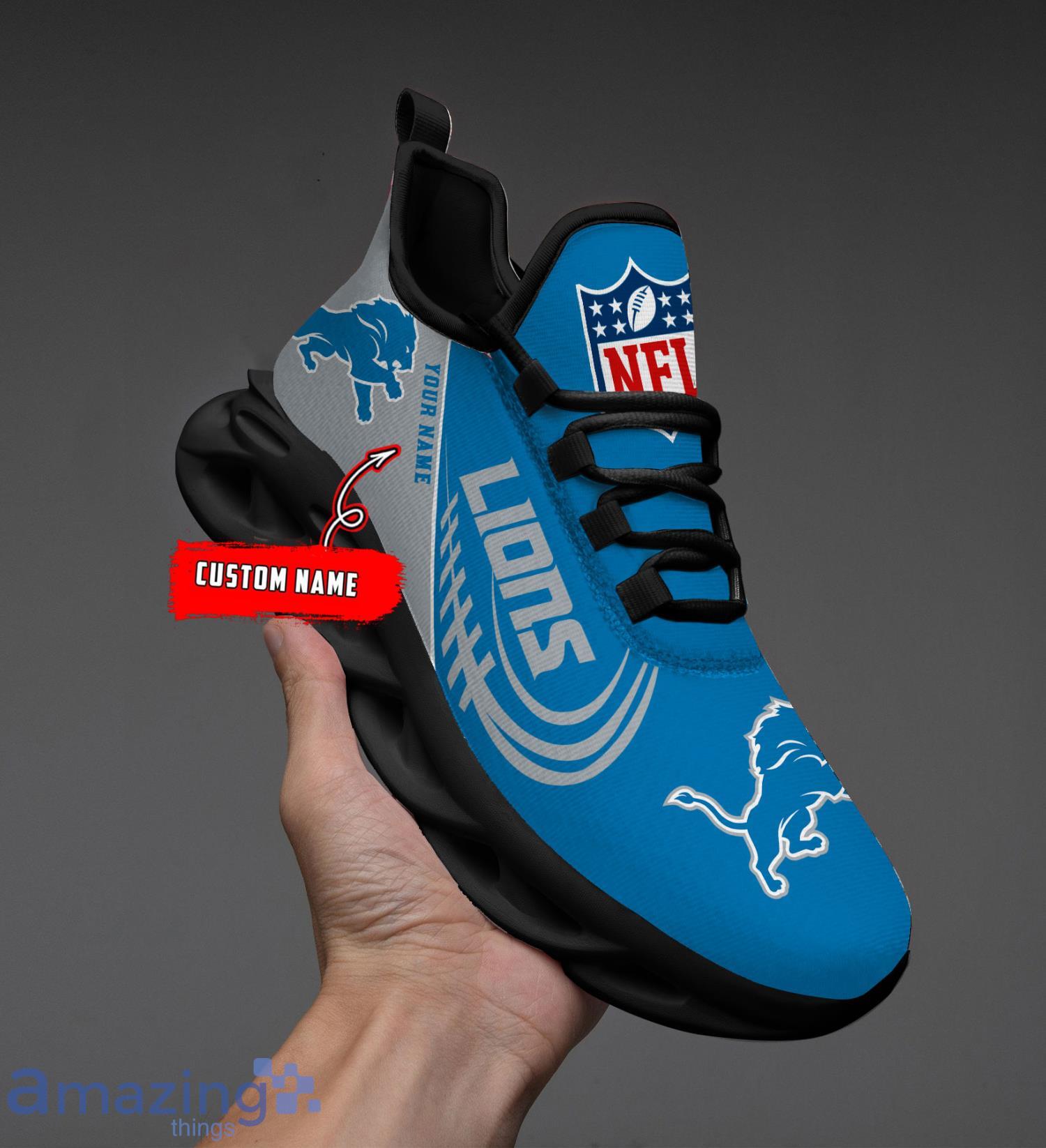 Custom Name For Fans Detroit Lions Max Soul Shoes Running Sneakers image Custom Name For Fans Detroit Lions Max Soul Shoes Running Sneakers Product Photo 7