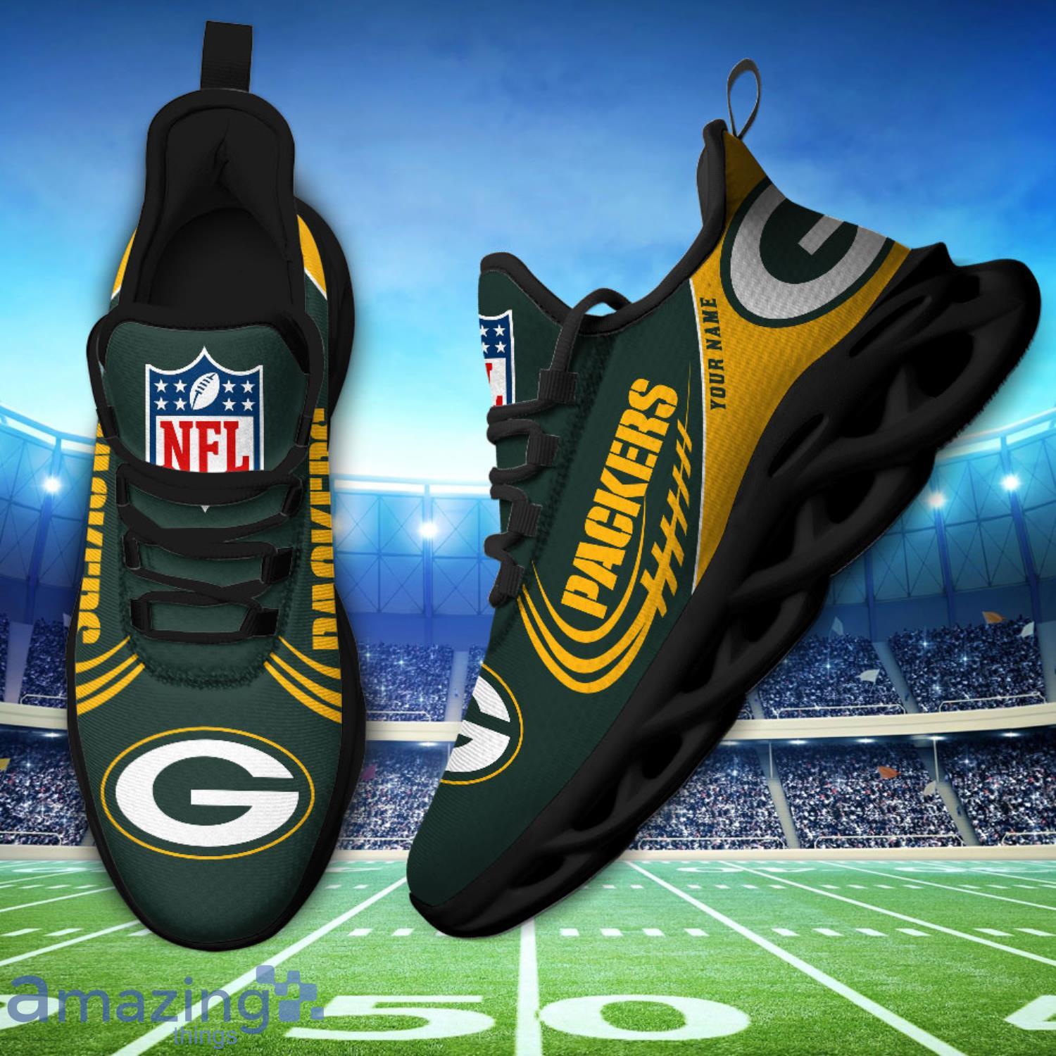 Custom Name For Fans Green Bay Packers Max Soul Shoes Running Sneakers image Custom Name For Fans Green Bay Packers Max Soul Shoes Running Sneakers Product Photo 3