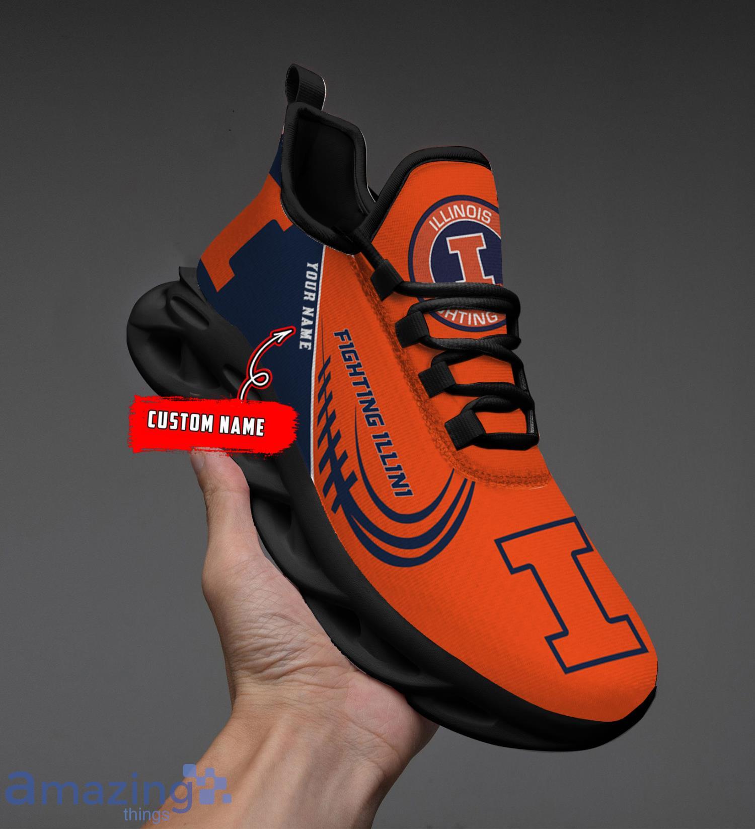 Custom Name For Fans Illinois Fighting Illini Men And Women Max Soul Shoes Product Photo 1