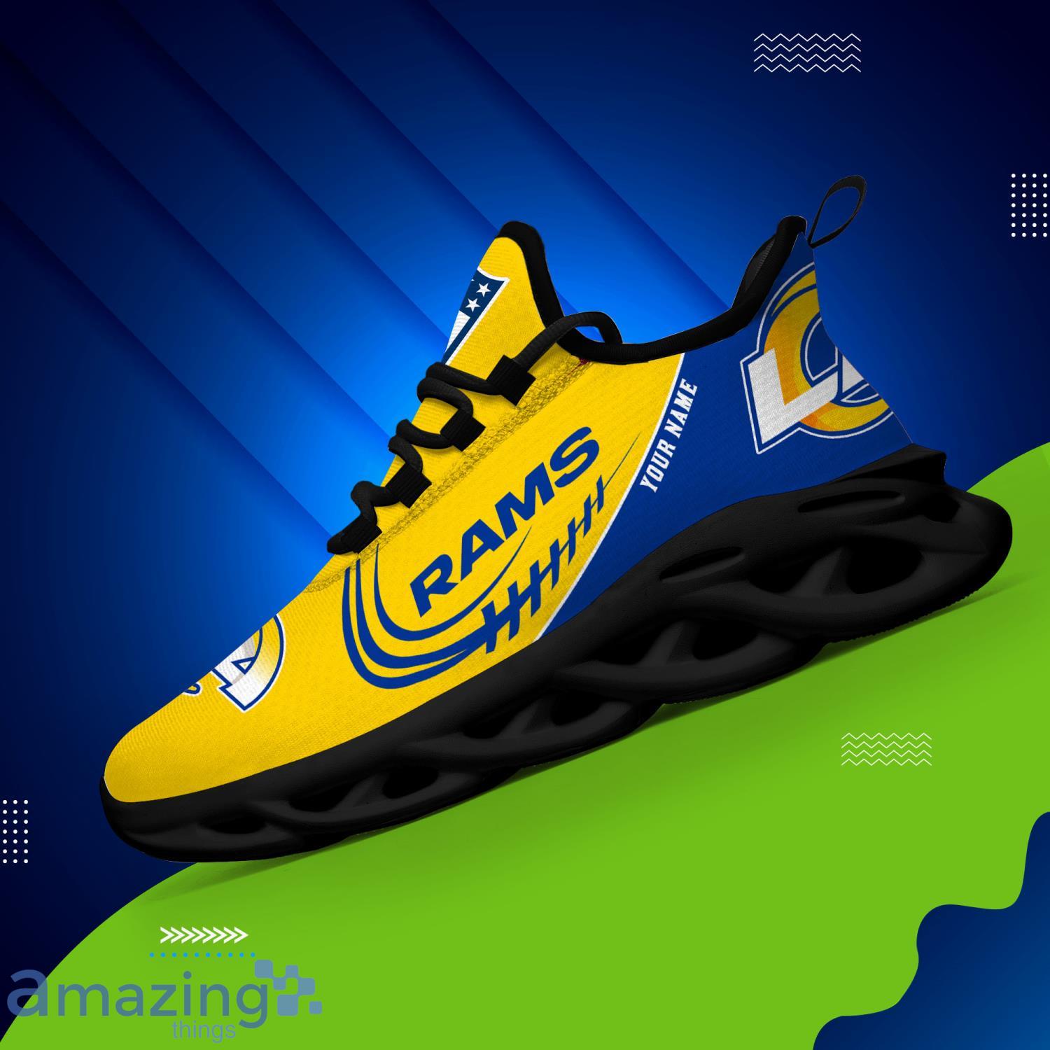 Custom Name For Fans Los Angeles Rams Max Soul Shoes Running Sneakers Product Photo 1