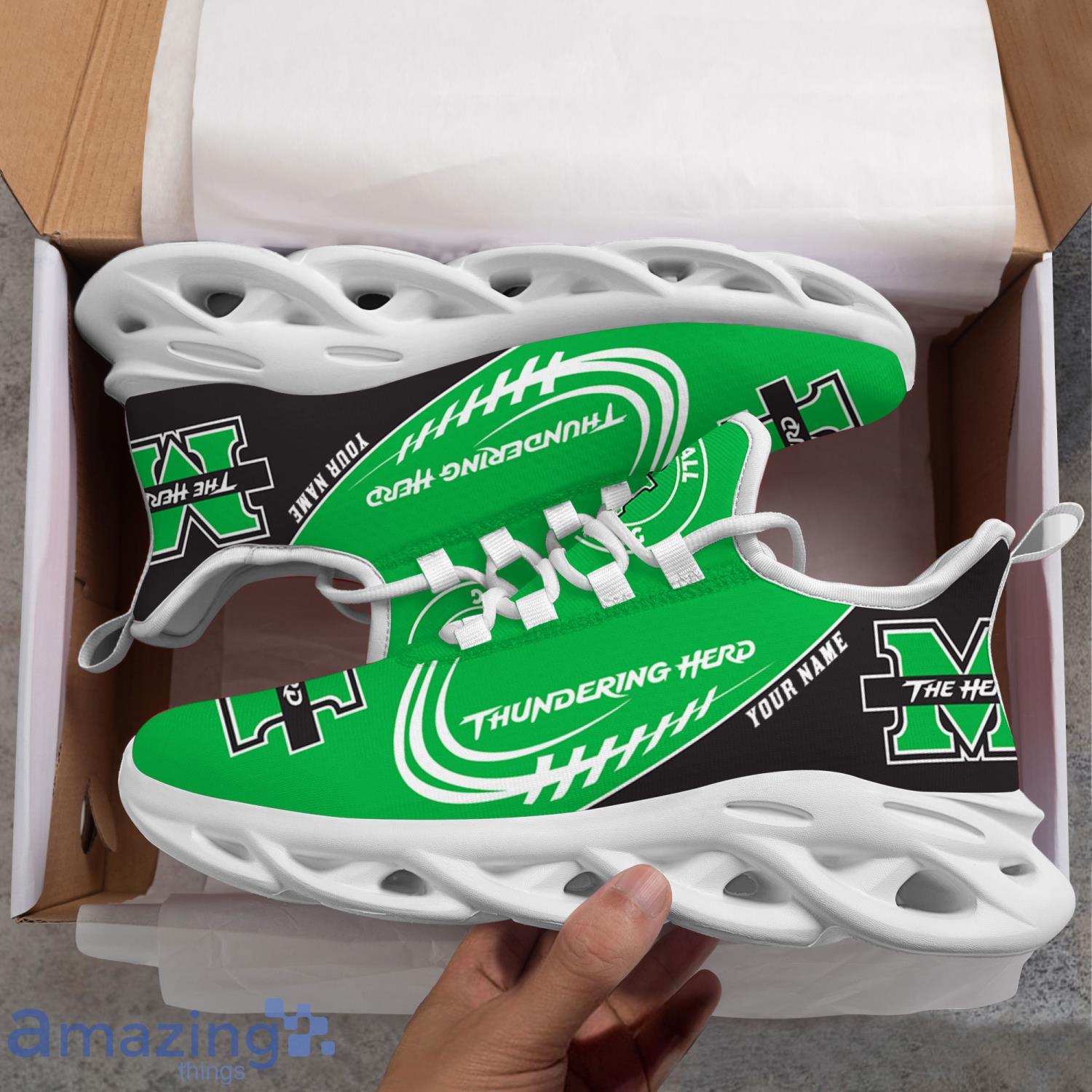 Custom Name For Fans Marshall Thundering Herd Men And Women Max Soul Shoes image Custom Name For Fans Marshall Thundering Herd Men And Women Max Soul Shoes Product Photo 6