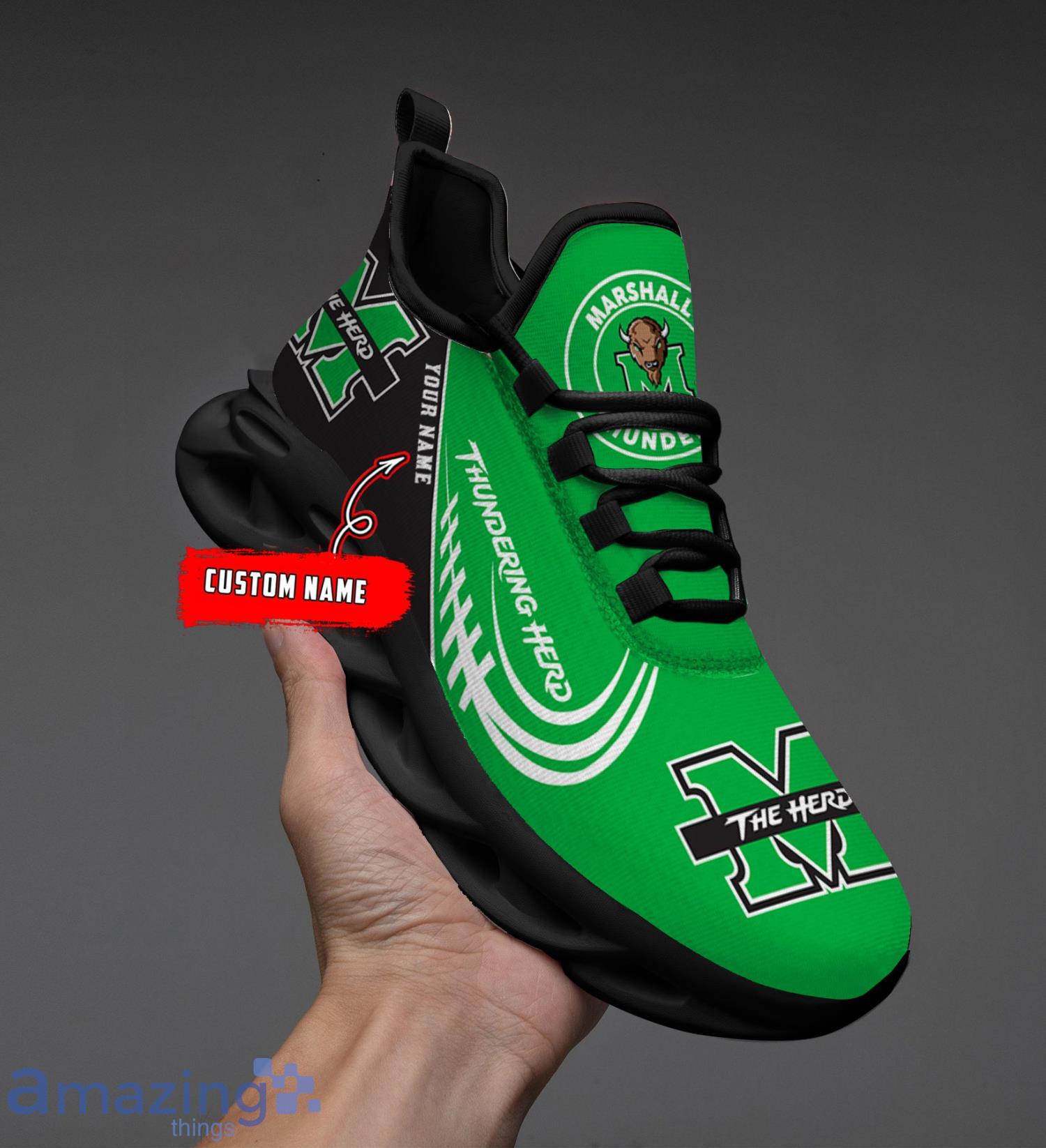 Custom Name For Fans Marshall Thundering Herd Men And Women Max Soul Shoes Product Photo 1