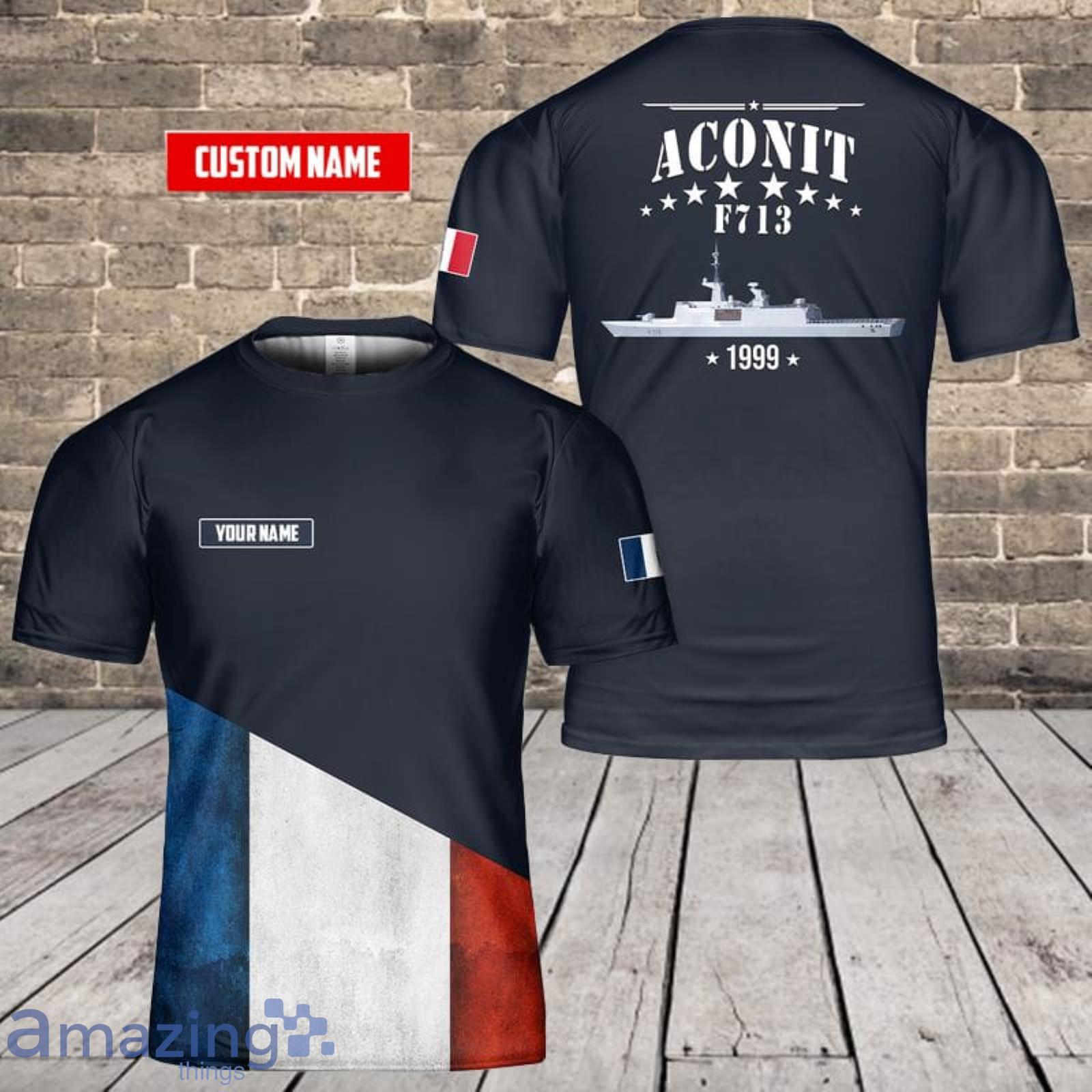 Custom Name French Navy Aconit (F 713) 3D T-Shirt  For Fans Product Photo 1
