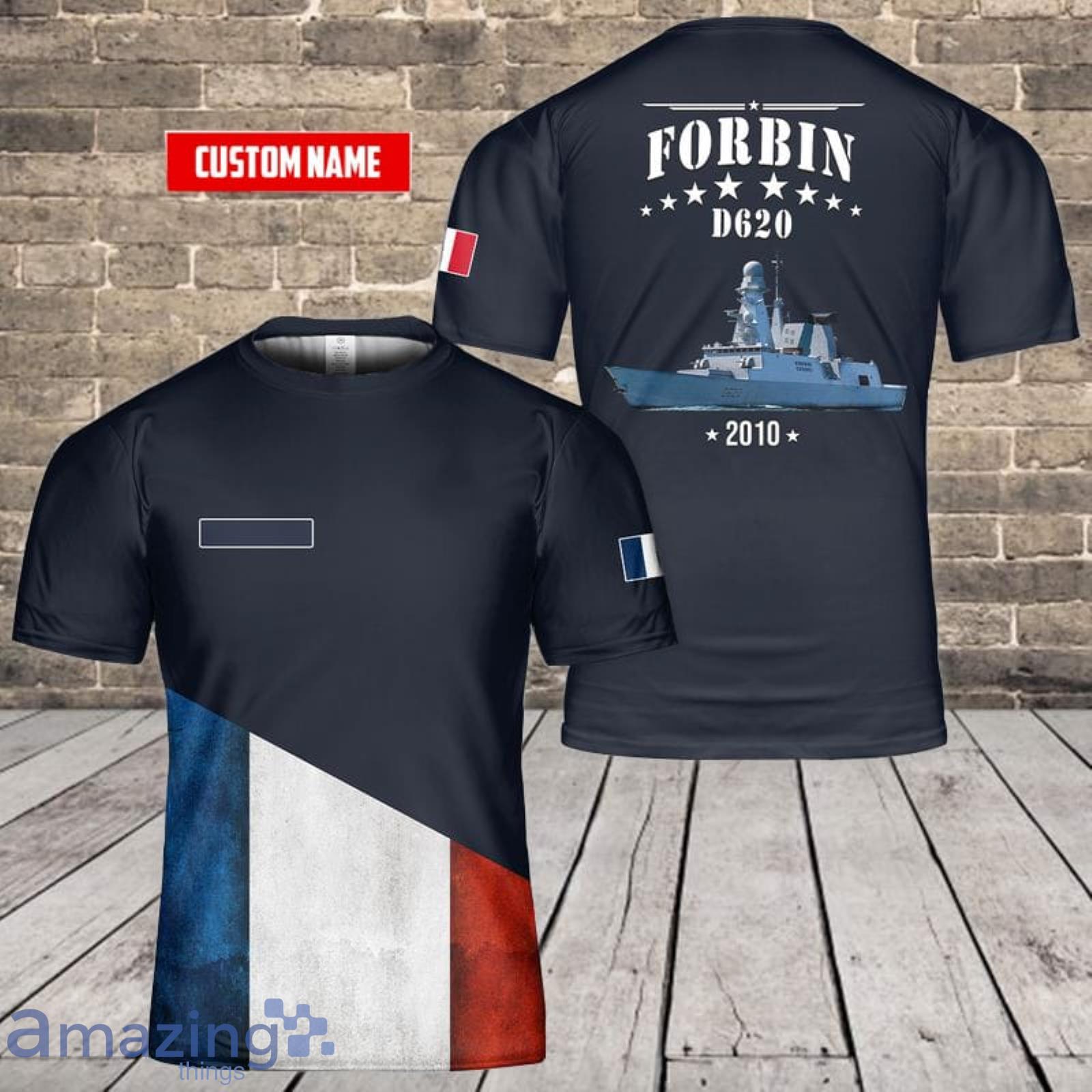 Custom Name French Navy Forbin (D620) 3D T-Shirt  For Fans Product Photo 1