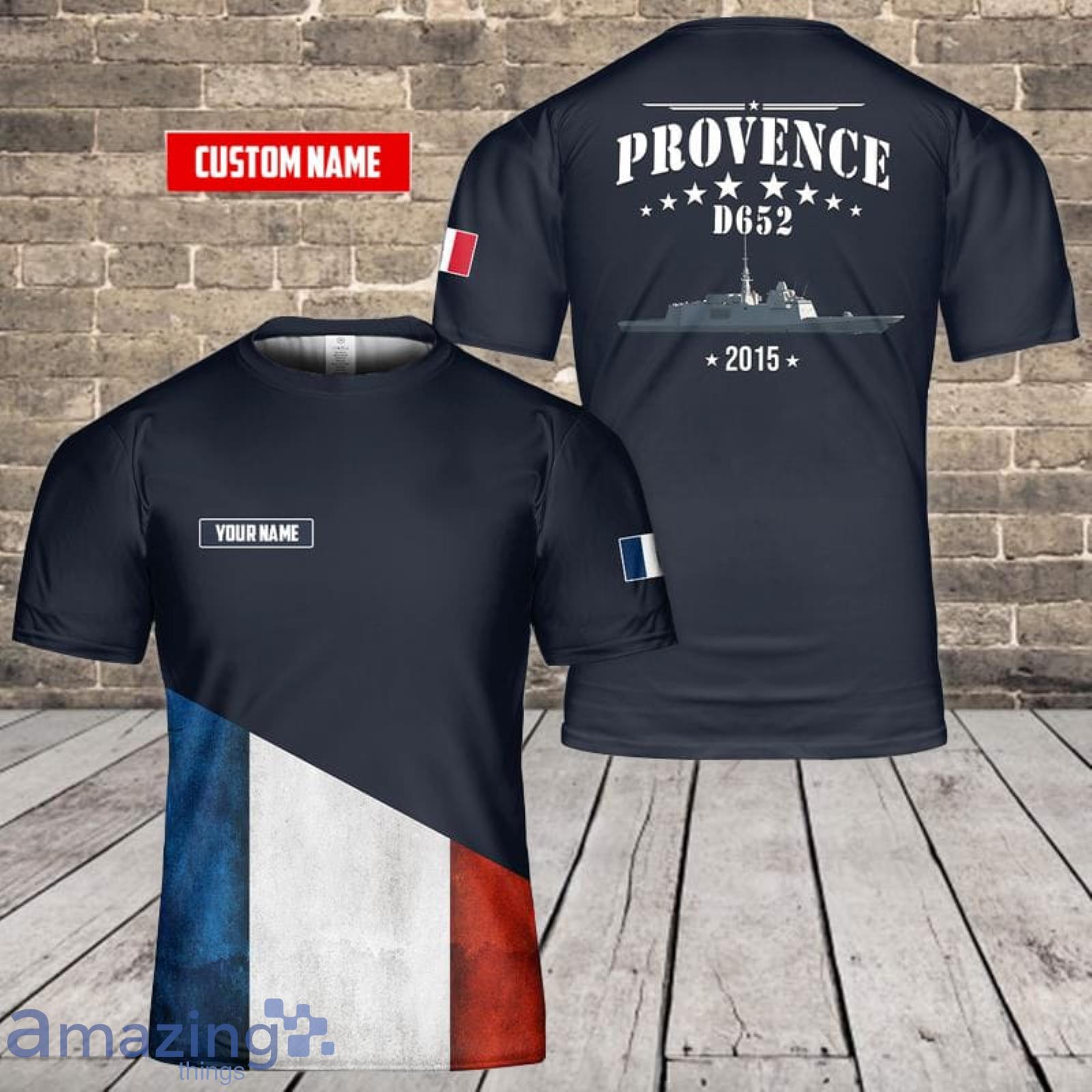 Custom Name French Navy Provence (D652) 3D T-Shirt  For Fans Product Photo 1