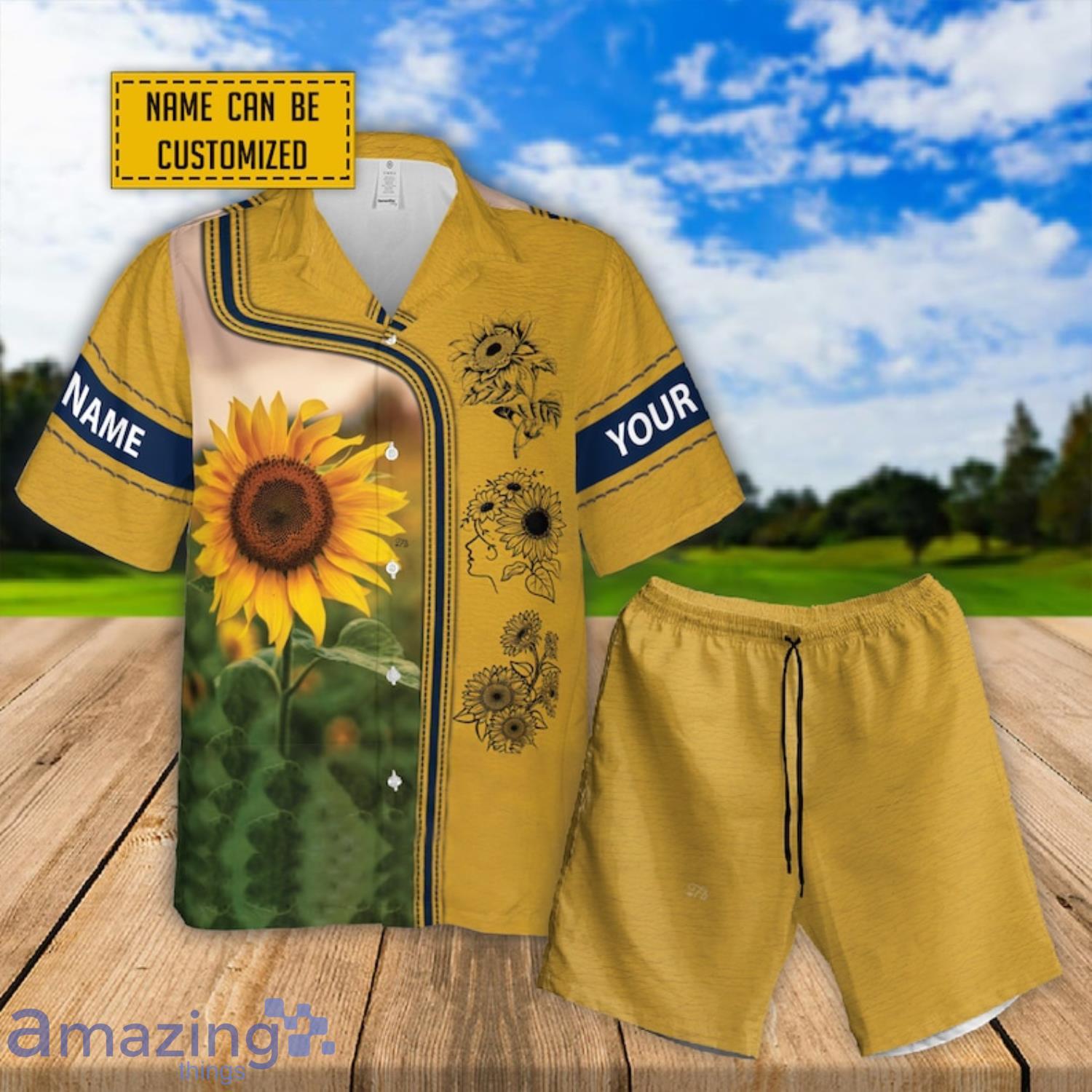 Custom Name Hawaii Shirt Sunflower Girl Hawaiian Shirt And Short Product Photo 1 Custom Name Hawaii Shirt Sunflower Girl Hawaiian Shirt And Short Product Photo 1