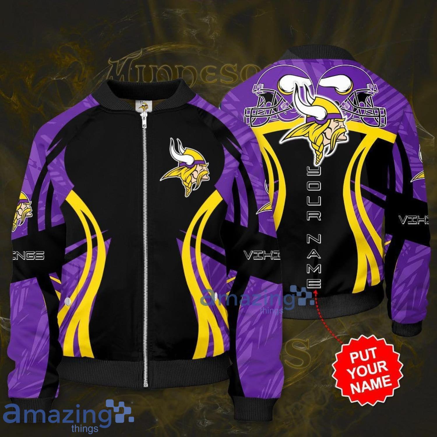 Minnesota Vikings Skol Vikings 3D Bomber Jacket For Fans