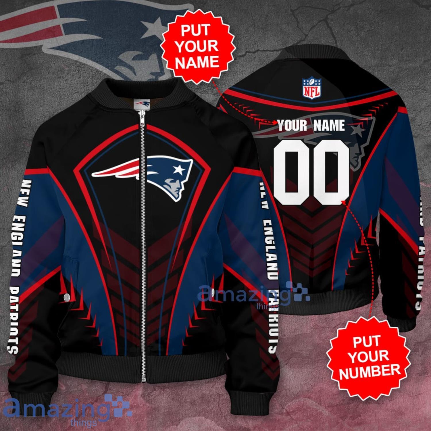 Custom Name New England Patriots 3D Bomber Jacket For Fans Product Photo 1