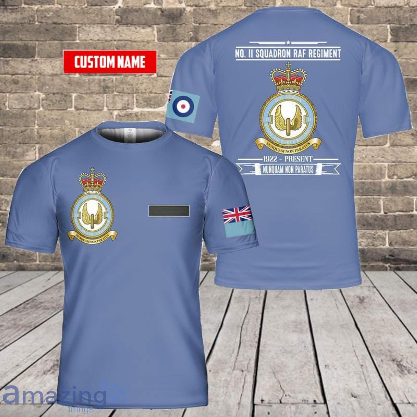 Custom Name Royal Air Force No. II Squadron RAF Regiment 3D T-Shirt  For Fans Product Photo 1