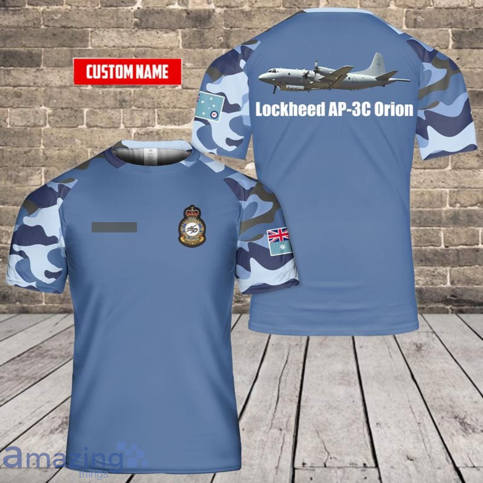 Custom Name Royal Australian Air Force No. 10 Squadron RAAF Lockheed AP-3C Orion 3D T-Shirt  For Fans Product Photo 1