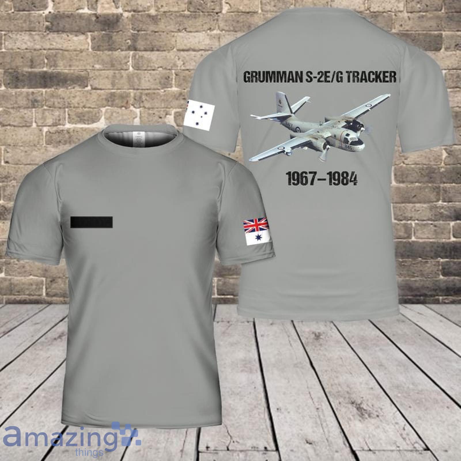 Custom Name Royal Australian Navy Grumman S-2EG Tracker 3D T-Shirt Product Photo 1