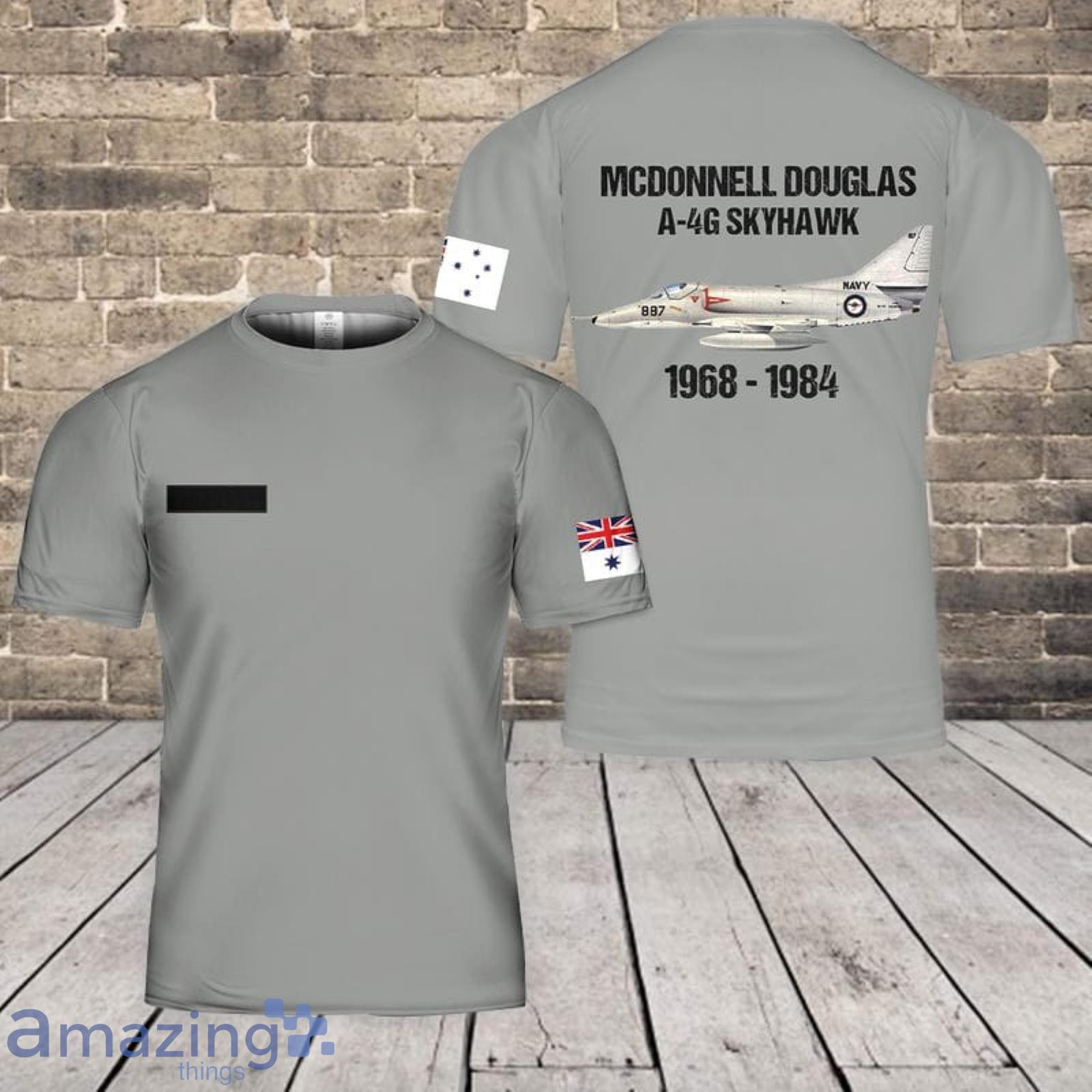 Custom Name Royal Australian Navy McDonnell Douglas A-4G Skyhawk 3D T-Shirt Product Photo 1