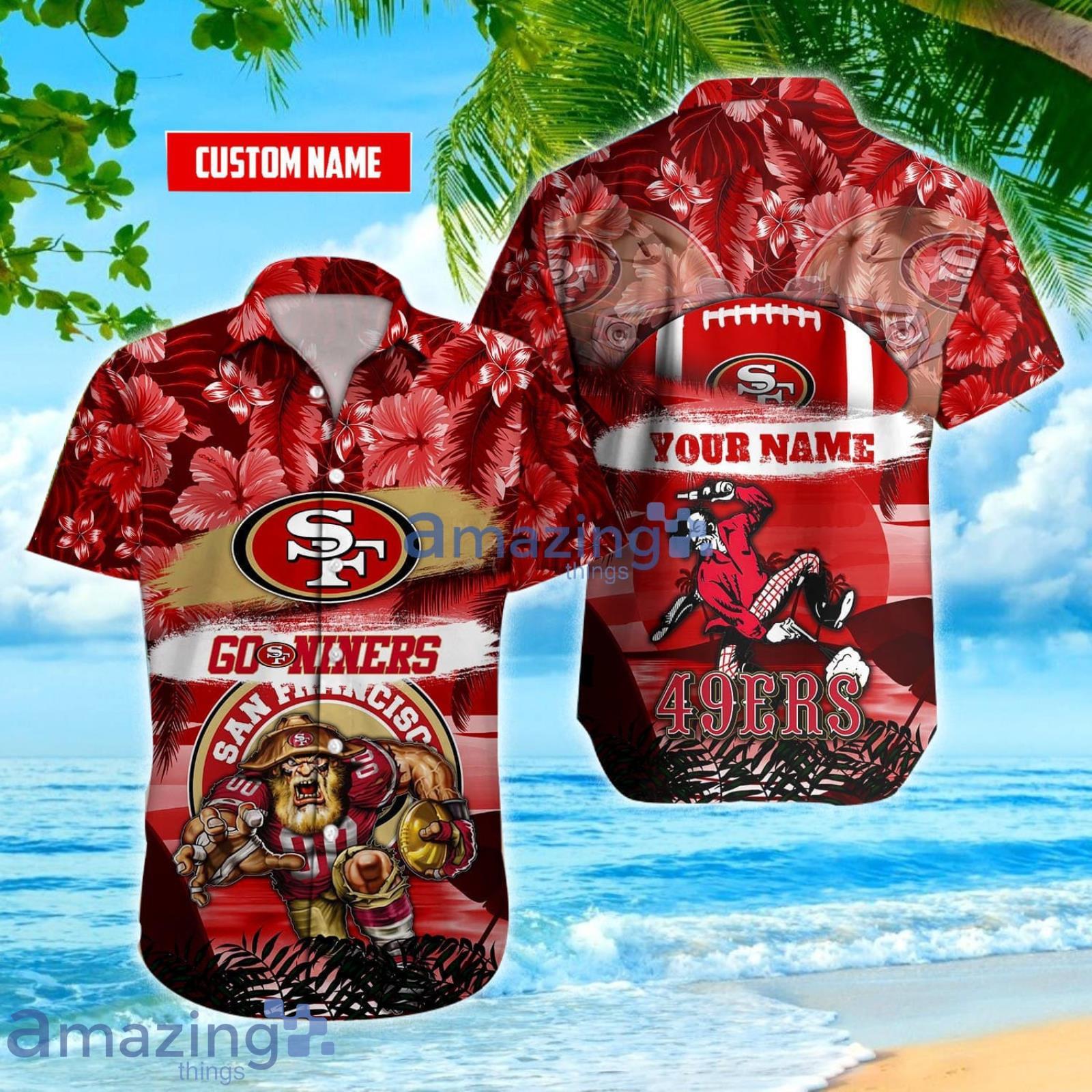 San Francisco 49ers Custom Name NFL Floral Hawaiian Shirt And