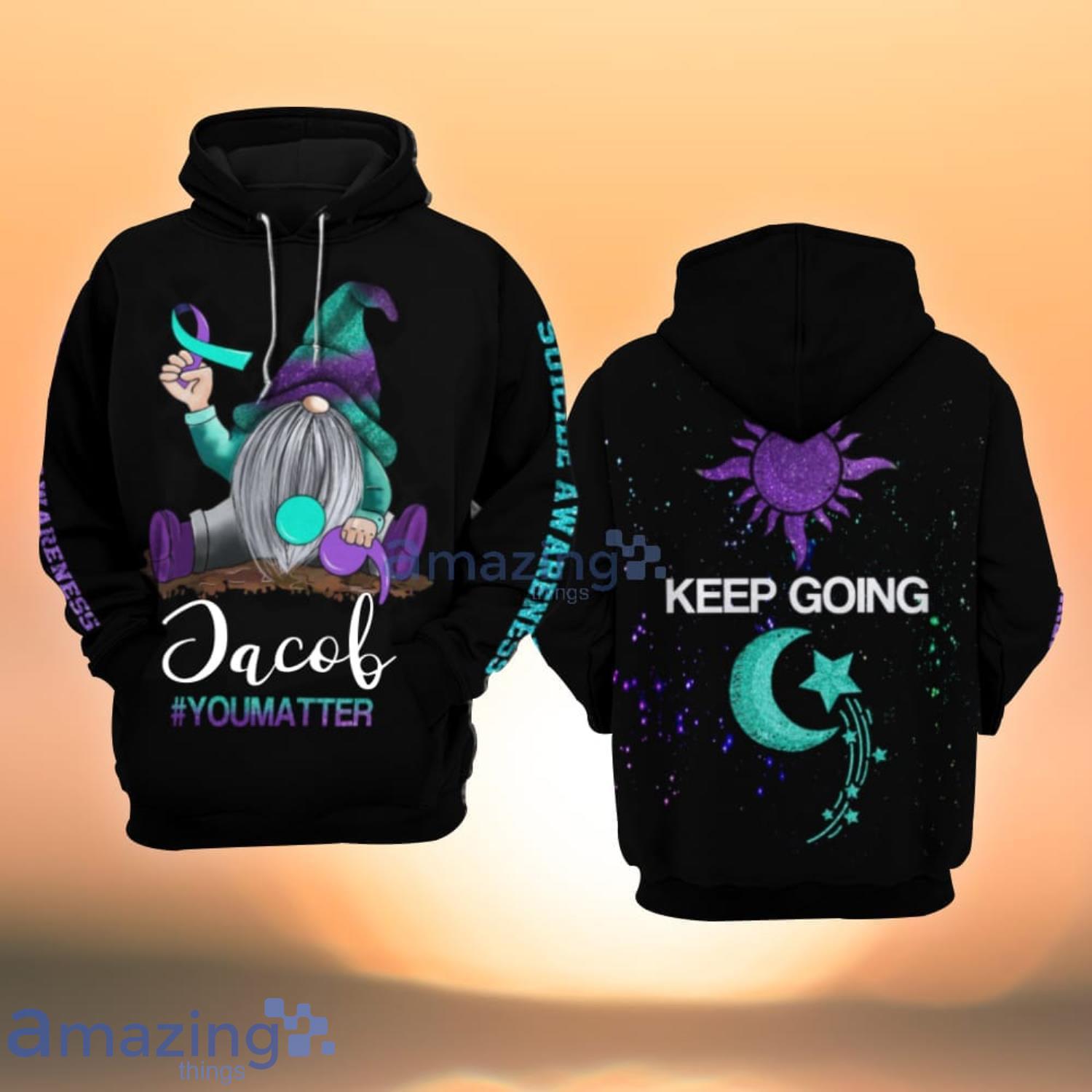Custom Name Suicide Awareness ou Matter Keep Going All Over Print 3D Hoodie Product Photo 1