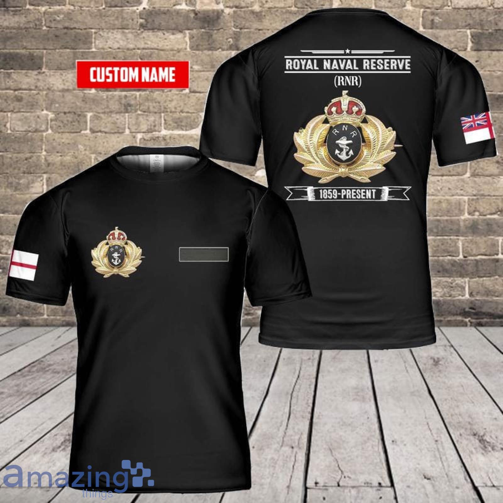 Custom Name United Kingdom, Royal Naval Reserve (RNR) 3D T-Shirt  For Fans Product Photo 1
