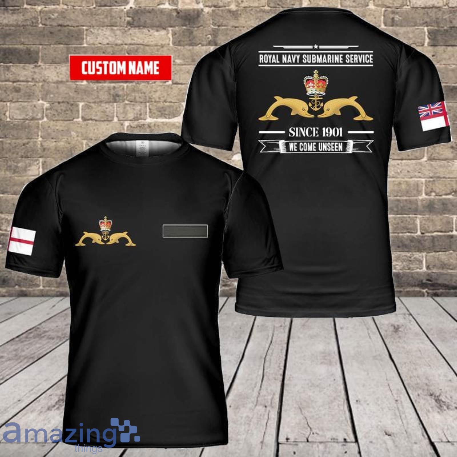 Custom Name United Kingdom, Royal Navy Submarine Service 3D T-Shirt  For Fans Product Photo 1