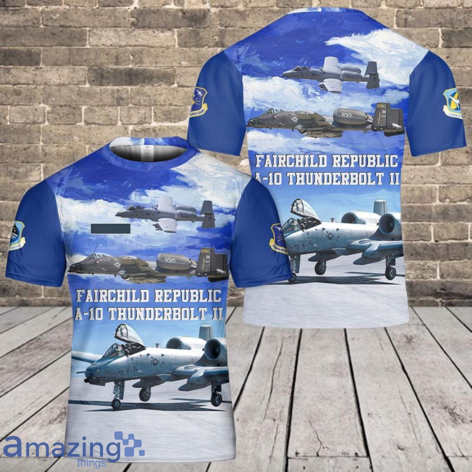 Custom Name US Air Force Indiana Air National Guard 122nd Fighter Wing Fairchild Republic A-10 Thunderbolt II 3D T-Shirt Product Photo 1 Custom Name US Air Force Indiana Air National Guard 122nd Fighter Wing Fairchild Republic A-10 Thunderbolt II 3D T-Shirt Product Photo 1