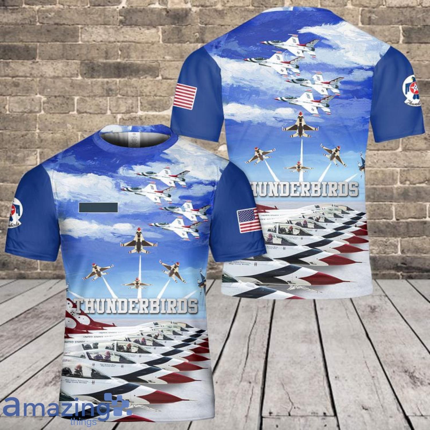 Custom Name US Air Force Thunderbirds 3D T-Shirt Product Photo 1 Custom Name US Air Force Thunderbirds 3D T-Shirt Product Photo 1