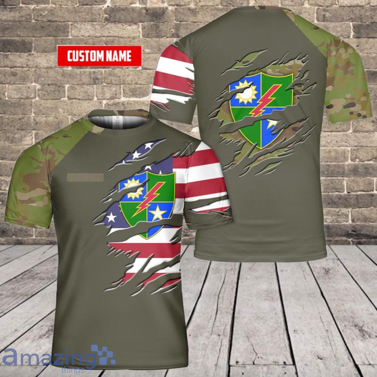 Custom Name US Army 75th Ranger Regiment 3D T-Shirt  For Fans Product Photo 1