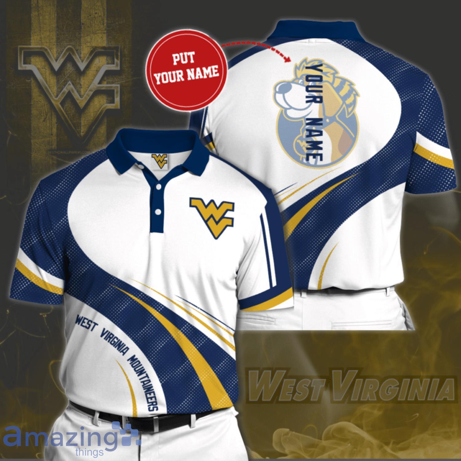 Custom Name West Virginia Mountaineers Professional Basketball Team White 3D Polo Shirt For Fans Product Photo 1