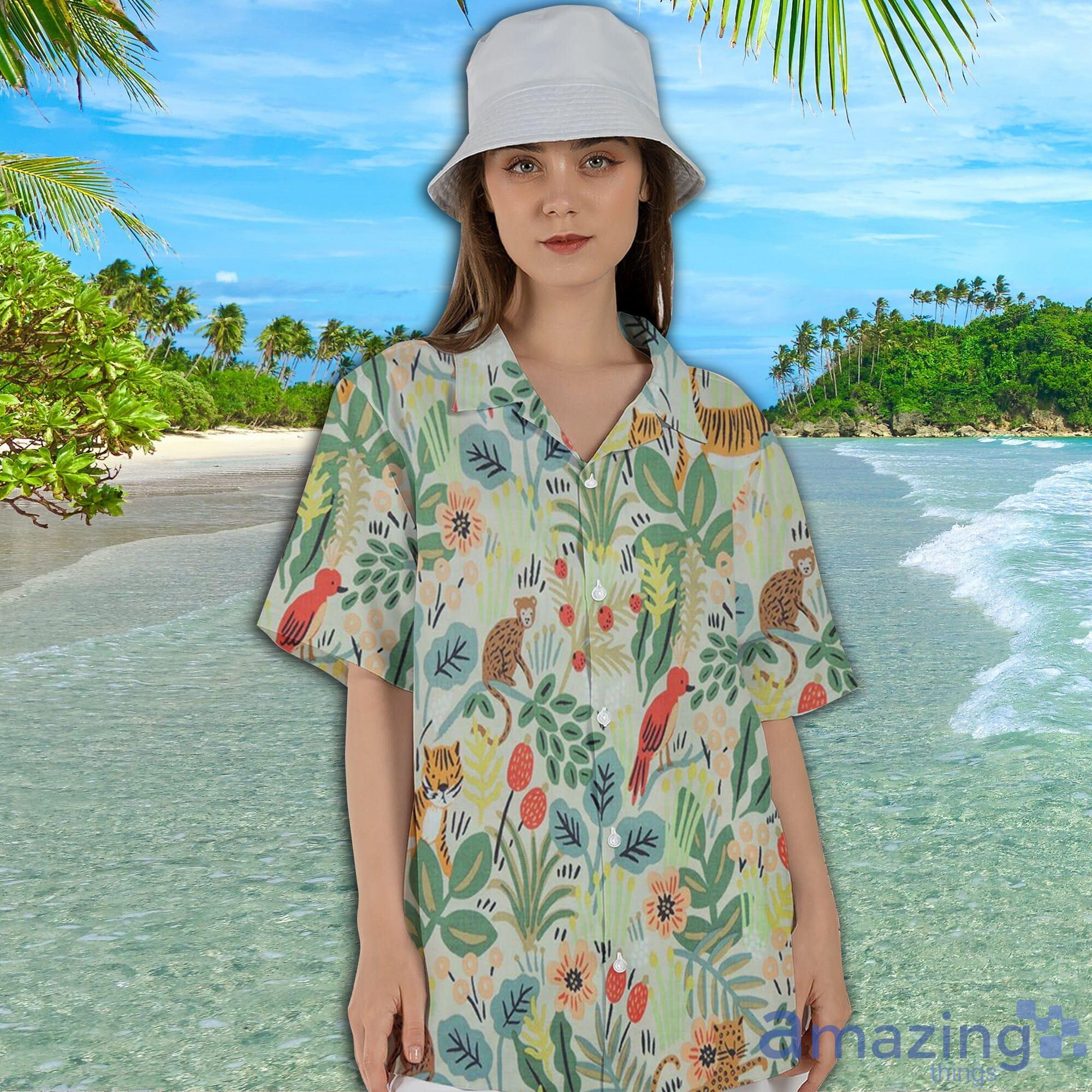 Cute Animal Jungle Short Sleeve AOP Hawaiian Shirt For Summer image Cute Animal Jungle Short Sleeve AOP Hawaiian Shirt For Summer Product Photo 6