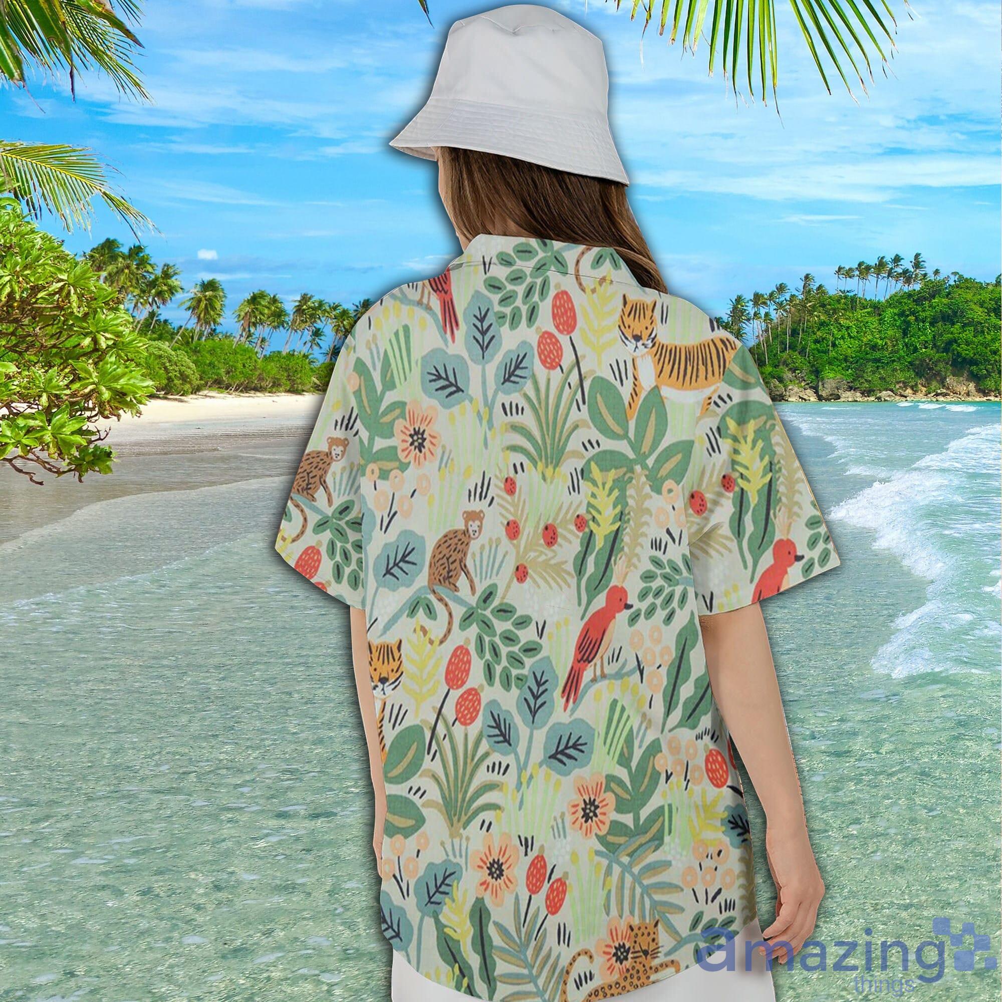 Cute Animal Jungle Short Sleeve AOP Hawaiian Shirt For Summer image Cute Animal Jungle Short Sleeve AOP Hawaiian Shirt For Summer Product Photo 7