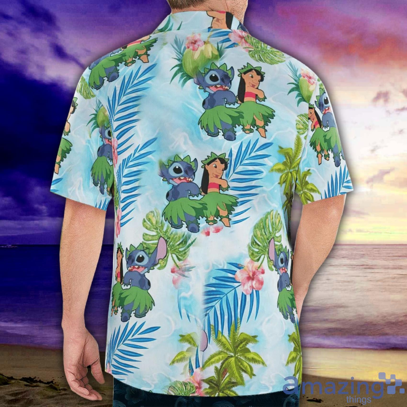 Cute Stitch And Loilo Light Blue Lovely Hawaiian Shirt For Men And Women Product Photo 1