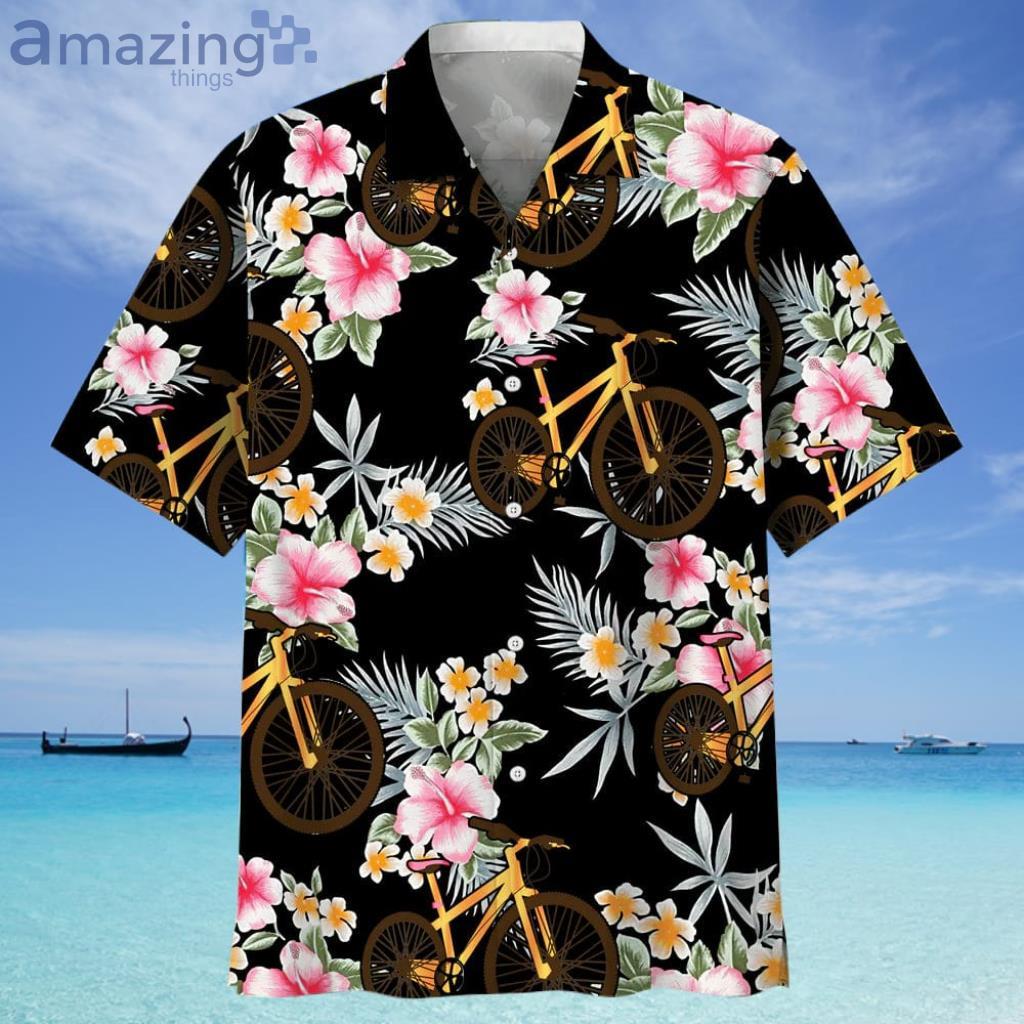 Cycling Floral Pattern Hawaiian Shirt - Cycling Floral Pattern Hawaiian Shirt