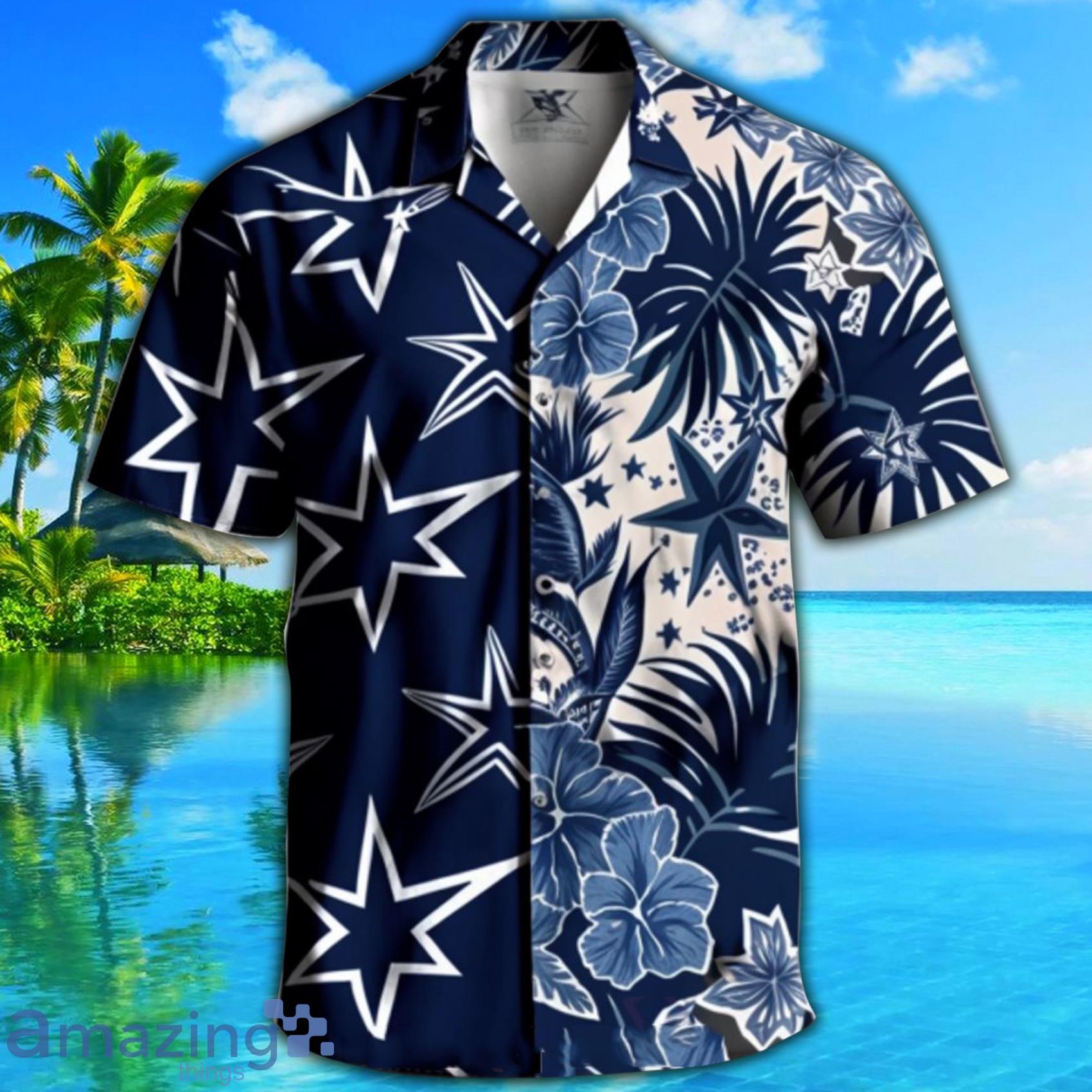 Dallas Cowboys All Over Print Hawaiian Shirt Blue Hot Color 2023 Product Photo 1