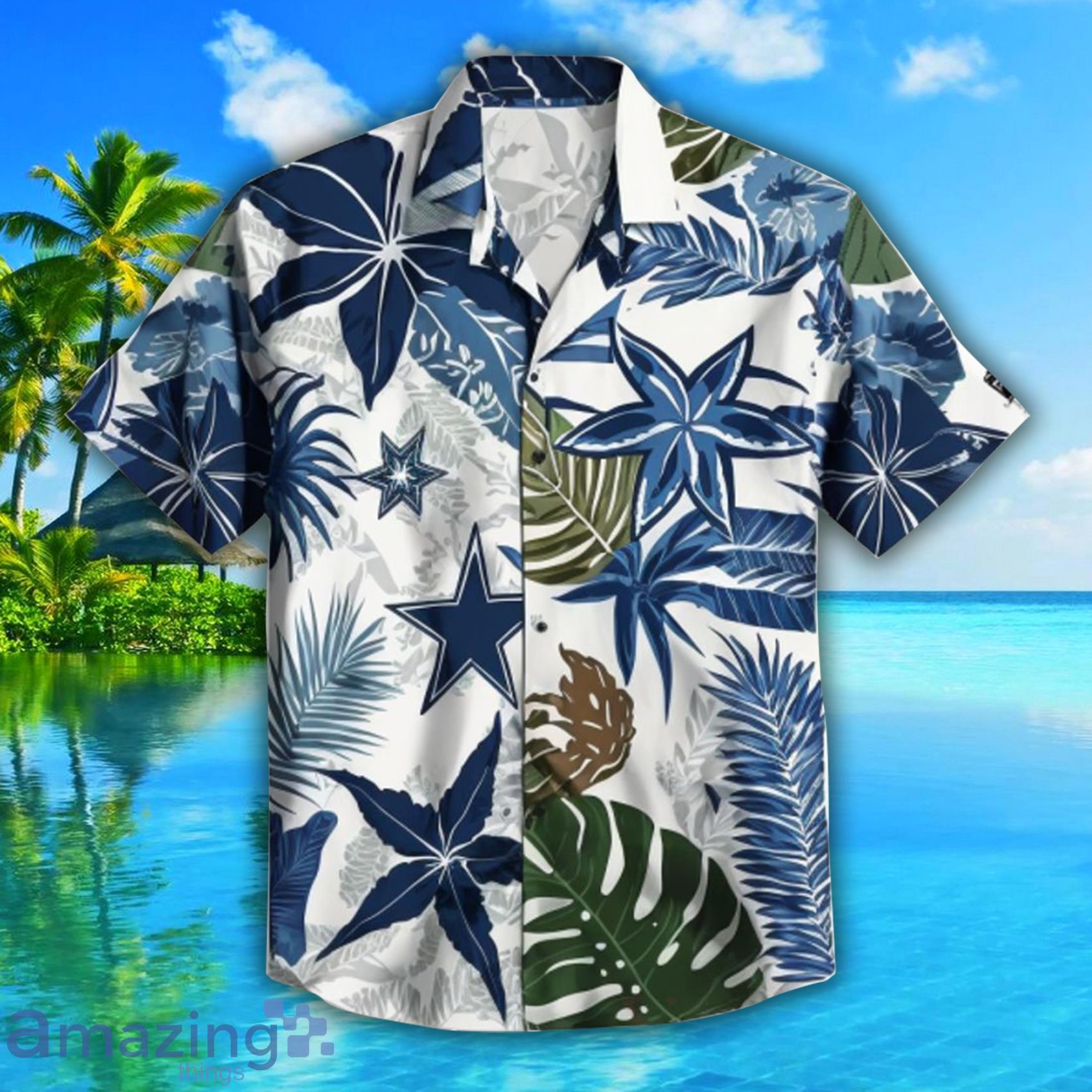 Dallas Cowboys All Over Print Hawaiian Shirt White Blue Hot Summer 2023 Product Photo 1