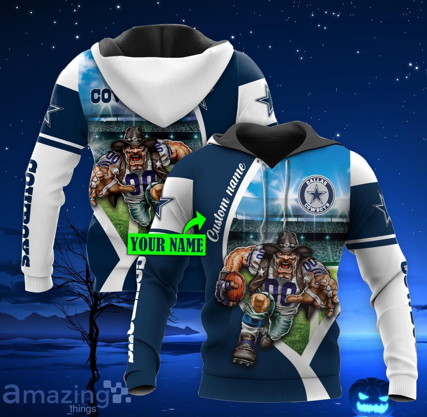 Dallas Cowboys Mascot Personalized Name 3D All Over Print Shirt For Fans Product Photo 1
