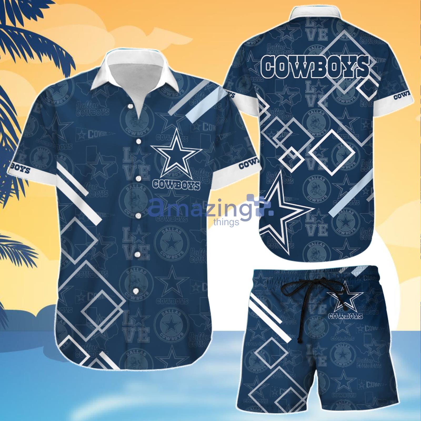 White Aloha Nfl Dallas Cowboys Hawaiian Shirt Gift For Football