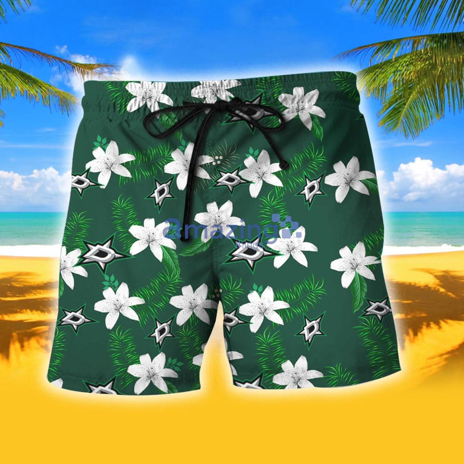 Dallas Stars All Over Print Combo Hawaiian Shirt And Shorts Gift For Summer image Dallas Stars All Over Print Combo Hawaiian Shirt And Shorts Gift For Summer Product Photo 2