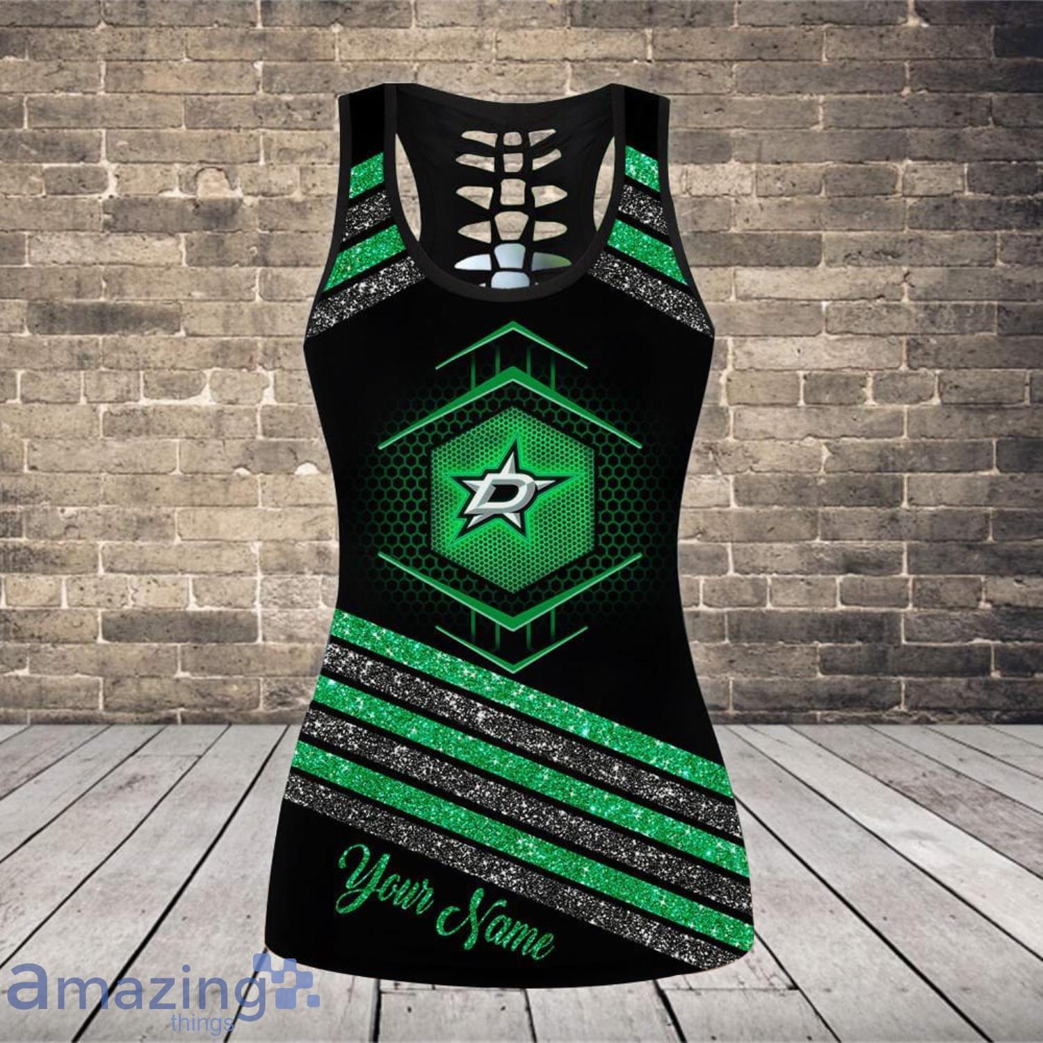Dallas Stars Personalized Name Combo Hollow Tank Top And Leggings For Fans image Dallas Stars Personalized Name Combo Hollow Tank Top And Leggings For Fans Product Photo 2