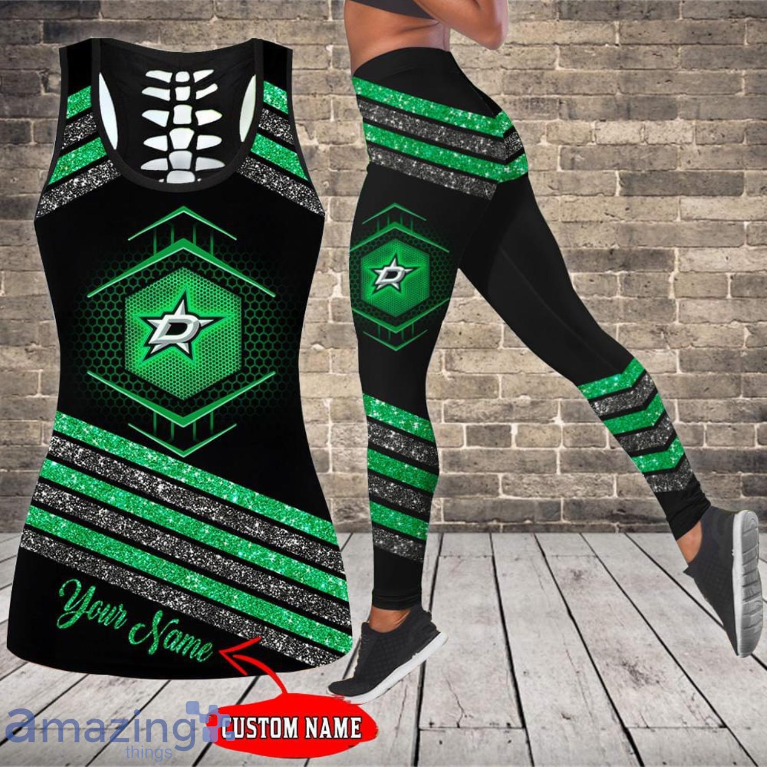 Dallas Stars Personalized Name Combo Hollow Tank Top And Leggings For Fans image Dallas Stars Personalized Name Combo Hollow Tank Top And Leggings For Fans Product Photo 3
