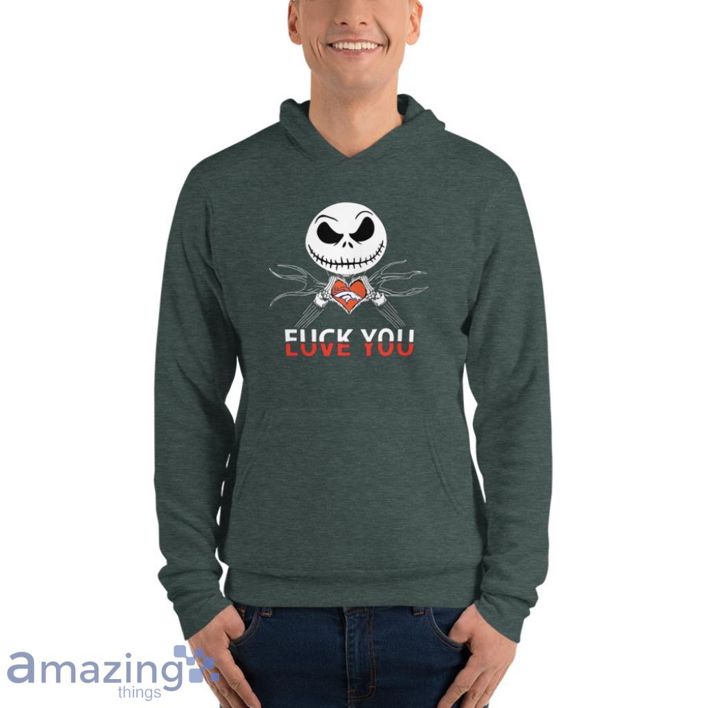 Denver Broncos Love You Jack Skellington Halloween Shirt image Denver Broncos Love You Jack Skellington Halloween Shirt - Unisex Fleece Pullover Hoodie-1