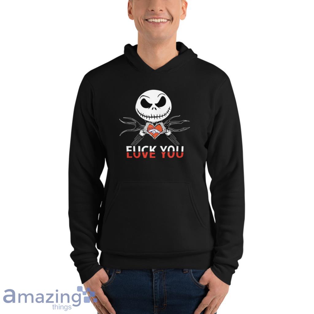 Denver Broncos Love You Jack Skellington Halloween Shirt image Denver Broncos Love You Jack Skellington Halloween Shirt - Unisex Fleece Pullover Hoodie